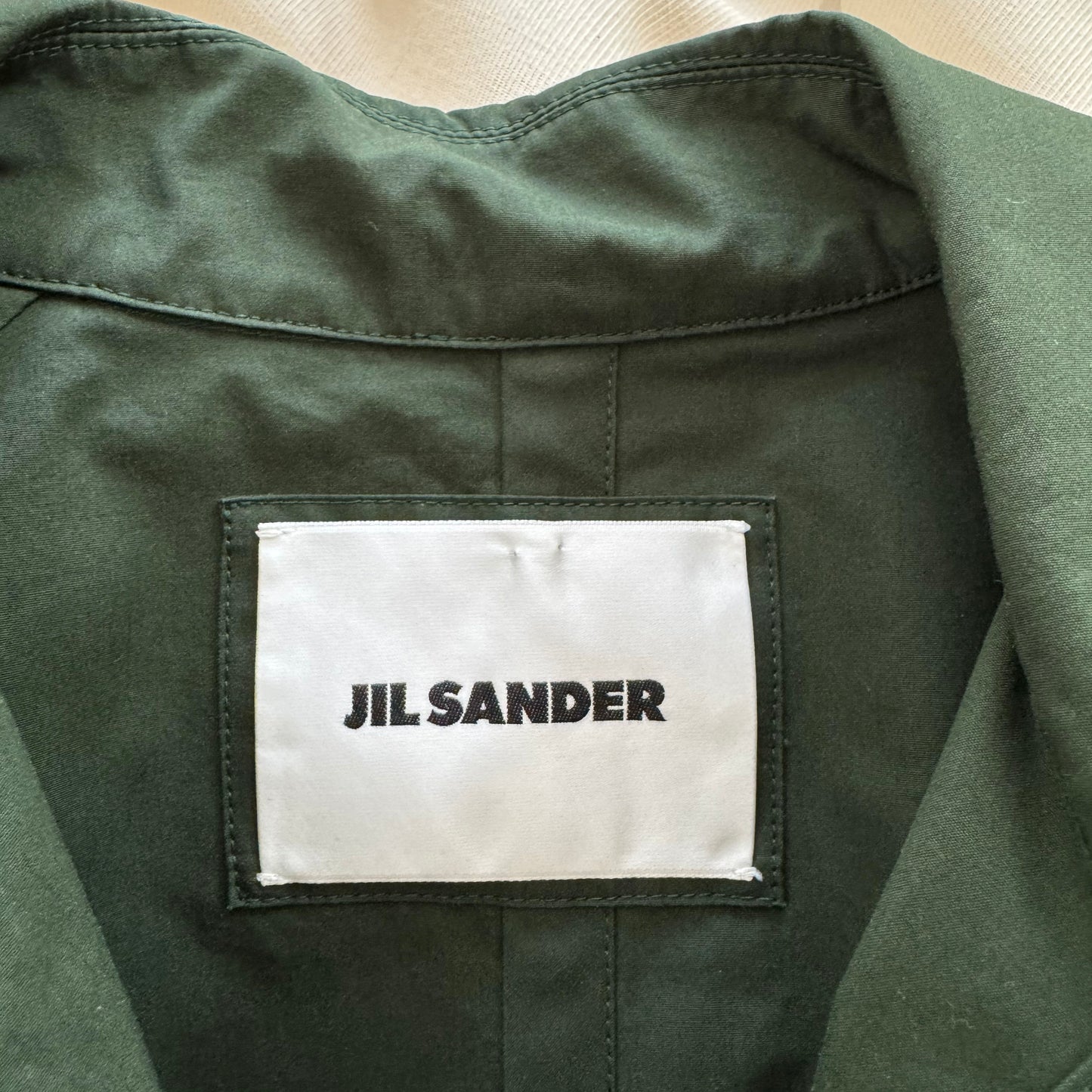 Jil Sander Pleated Poplin Dress in Green, size 38 (fits size 10 ish)