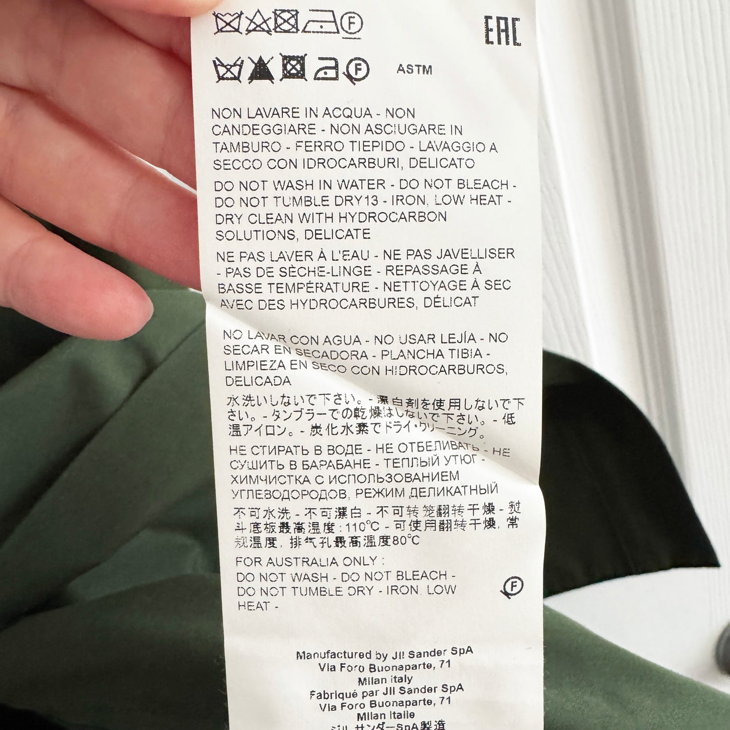 Jil Sander Pleated Poplin Dress in Green, size 38 (fits size 10 ish)