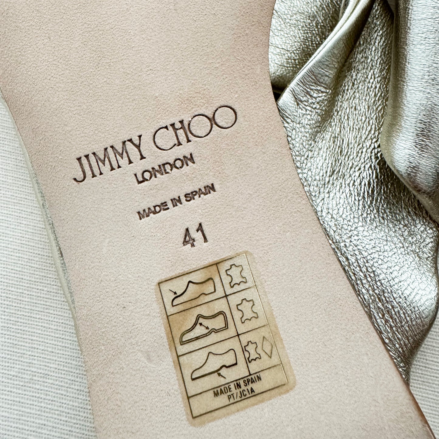 Jimmy Choo "Narisa" Sandals in Champagne, size 41 (fits 10/10.5)