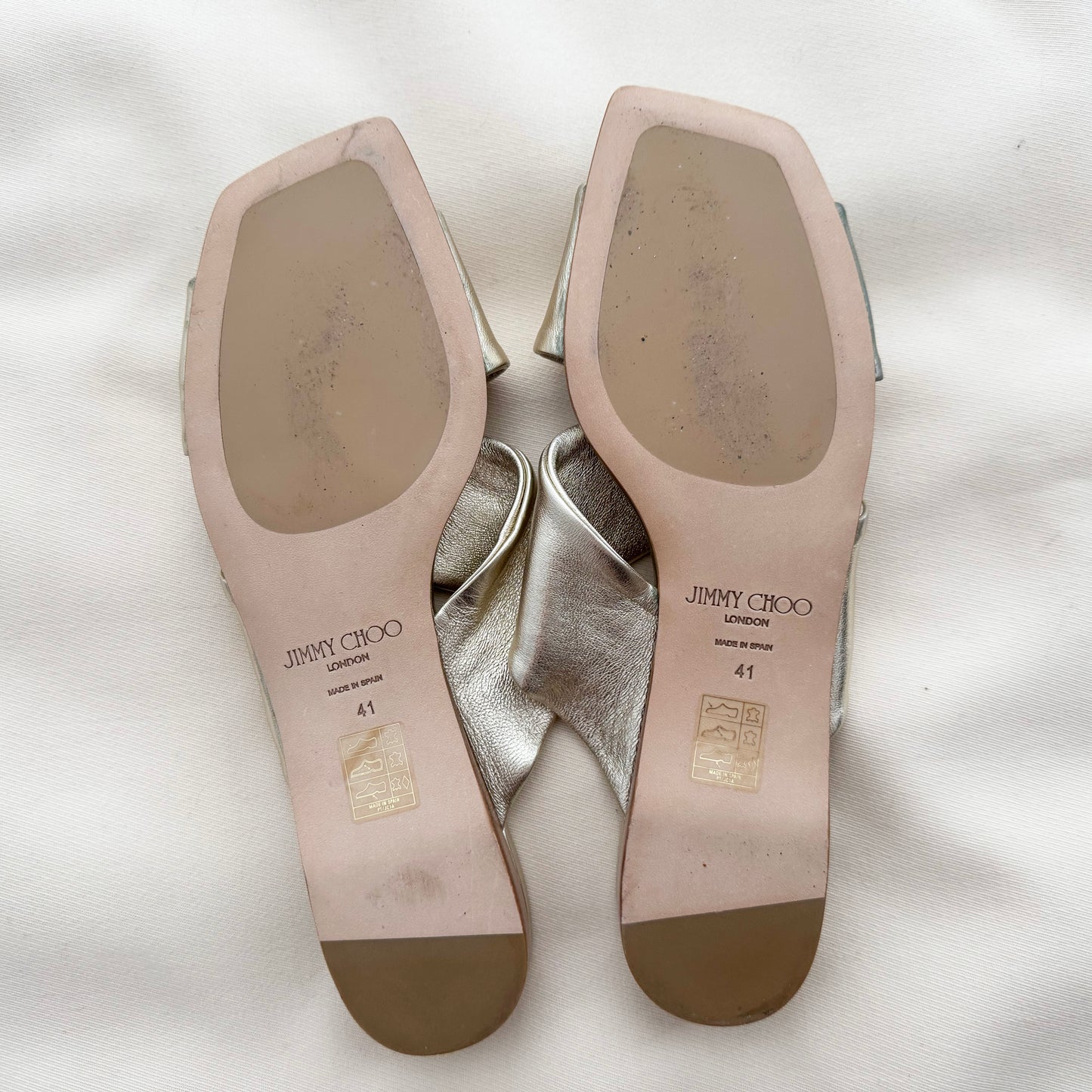 Jimmy Choo "Narisa" Sandals in Champagne, size 41 (fits 10/10.5)