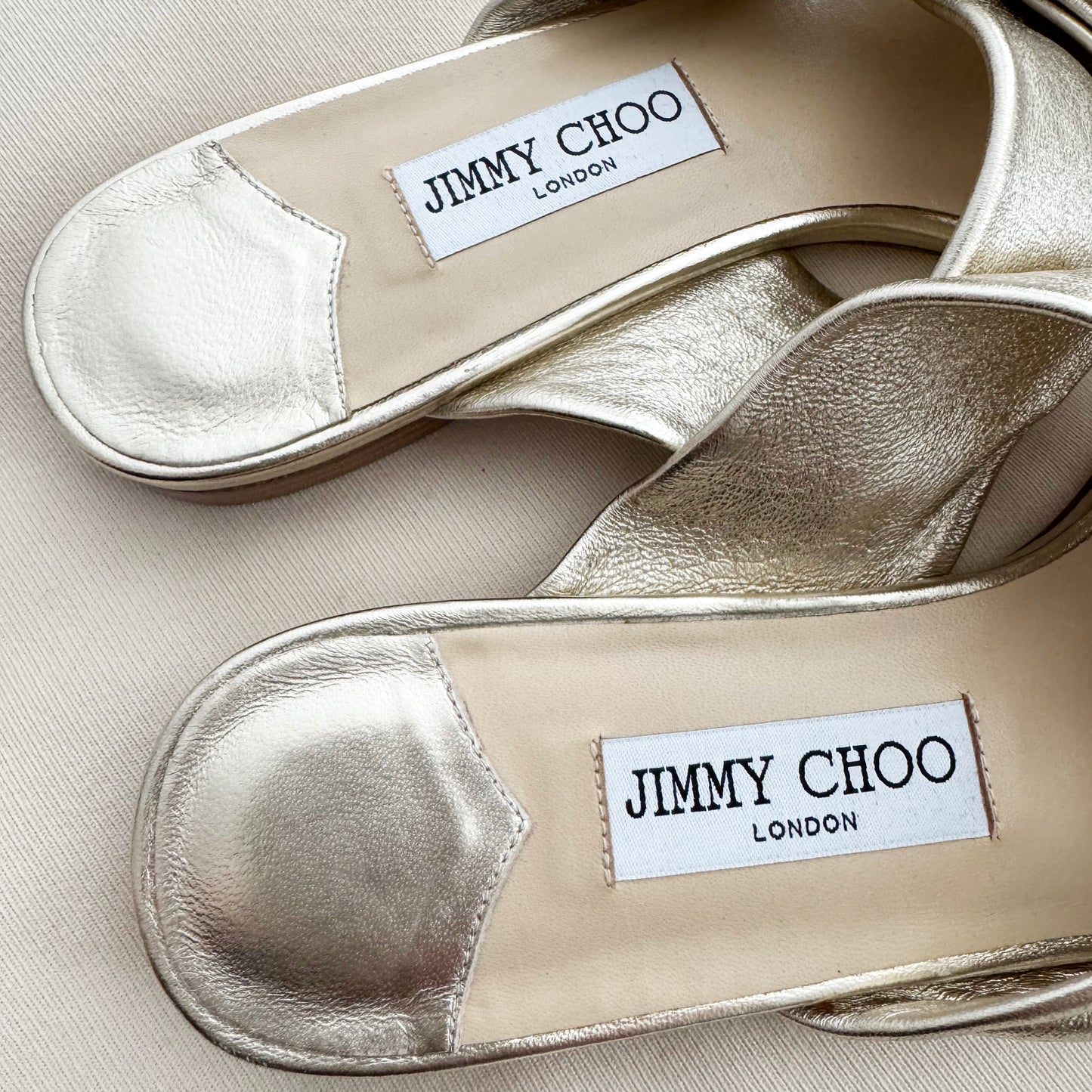 Jimmy Choo "Narisa" Sandals in Champagne, size 41 (fits 10/10.5)