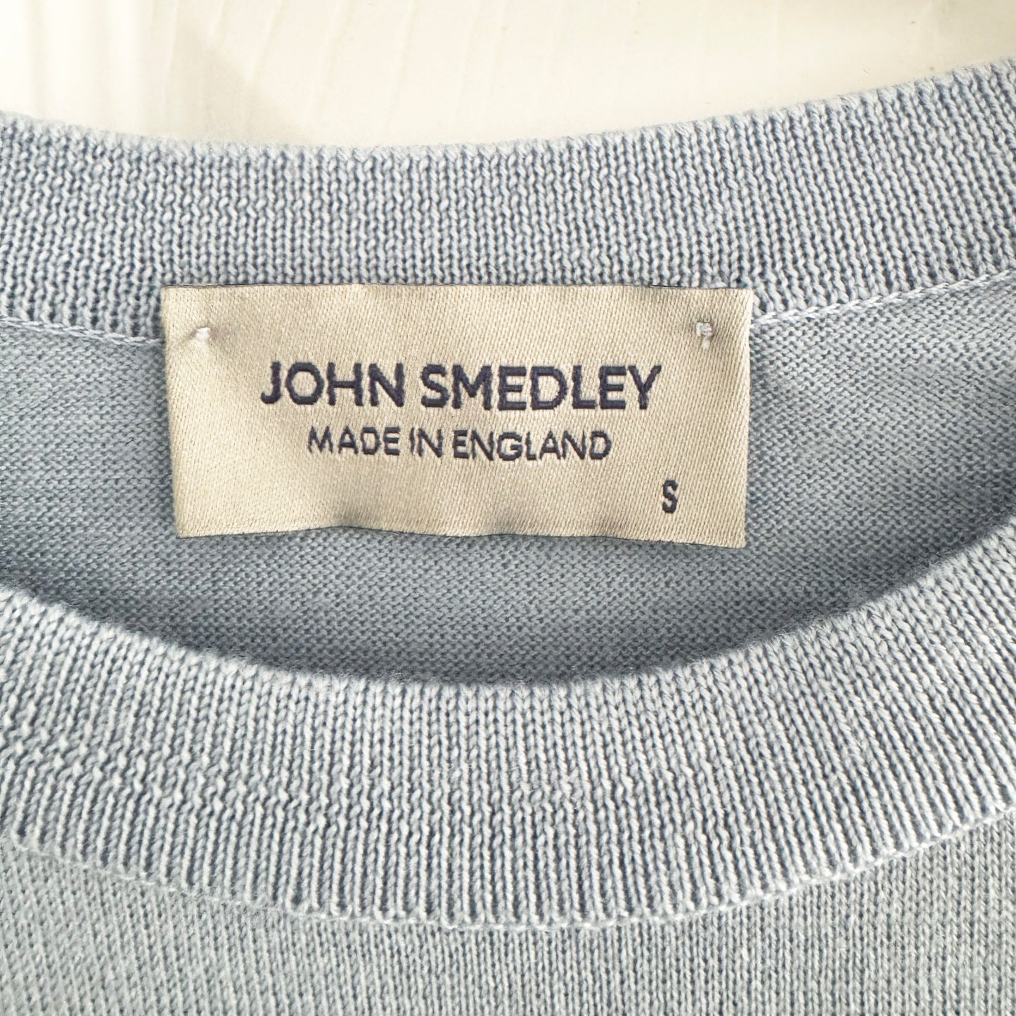 John Smedley Short Sleeve Merino T-Shirt in Blue, size Small