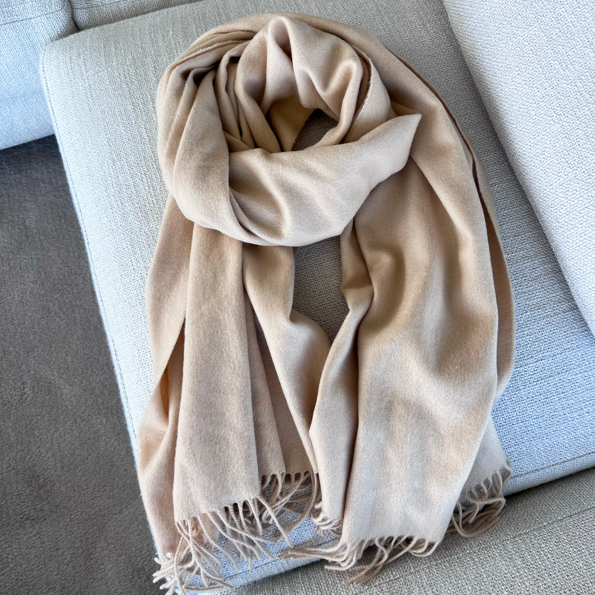 Johnston's of Elgin Cashmere Scarf in Beige