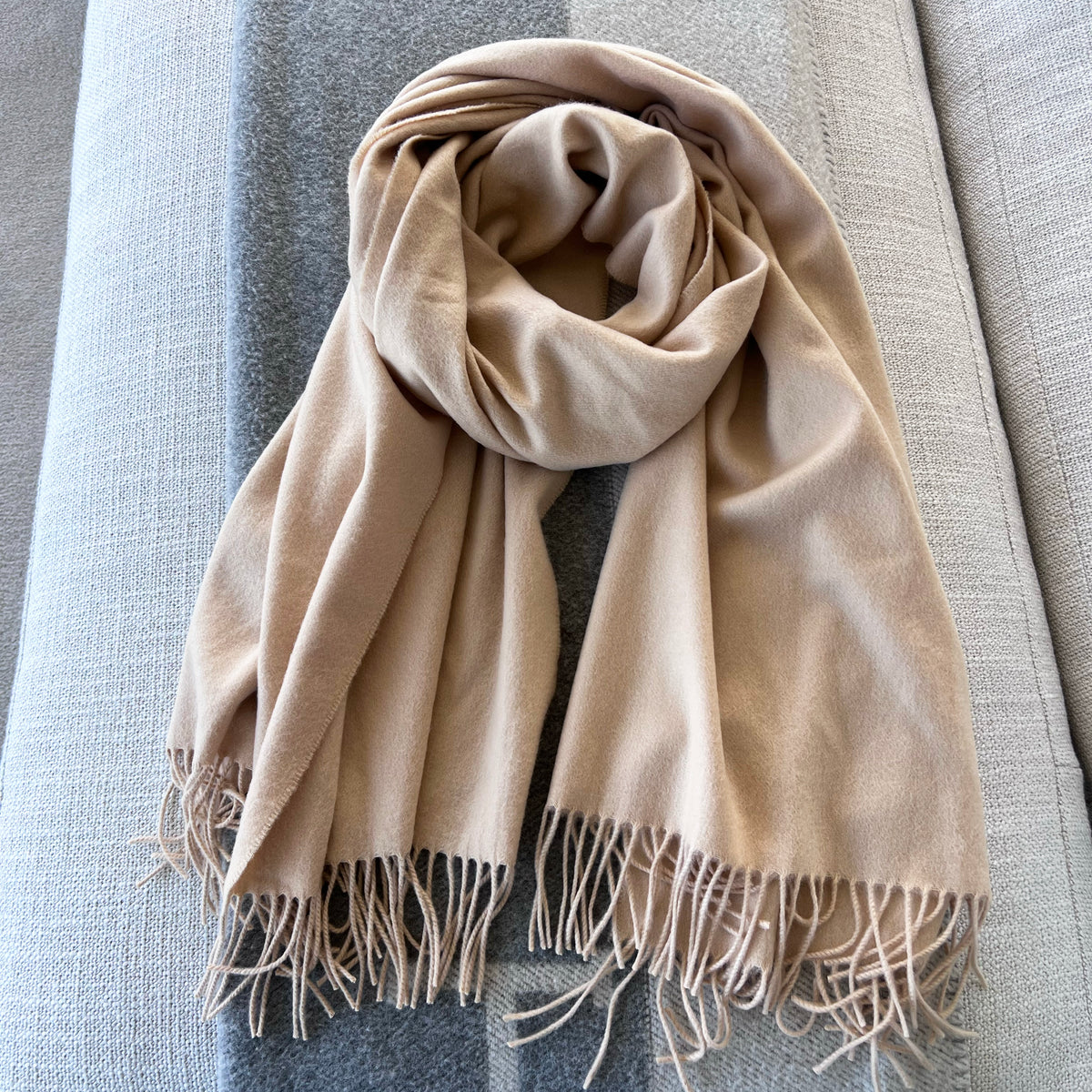 Johnston's of Elgin Cashmere Scarf in Beige
