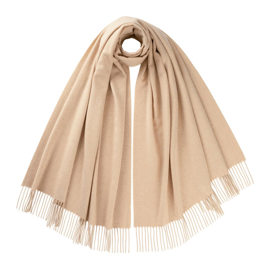 Johnston's of Elgin Cashmere Scarf in Beige