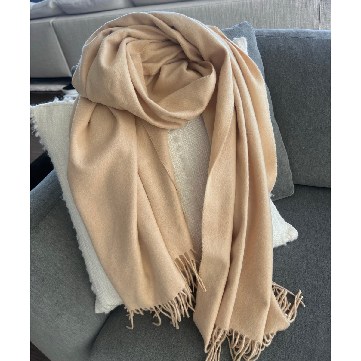 Johnston's of Elgin Cashmere Scarf in Beige