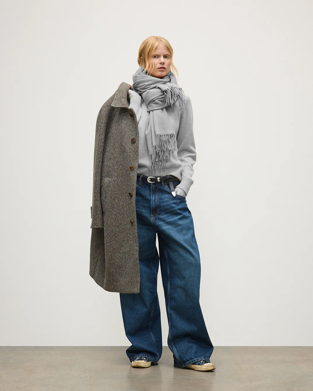 Johnston's of Elgin Cashmere Scarf in Beige