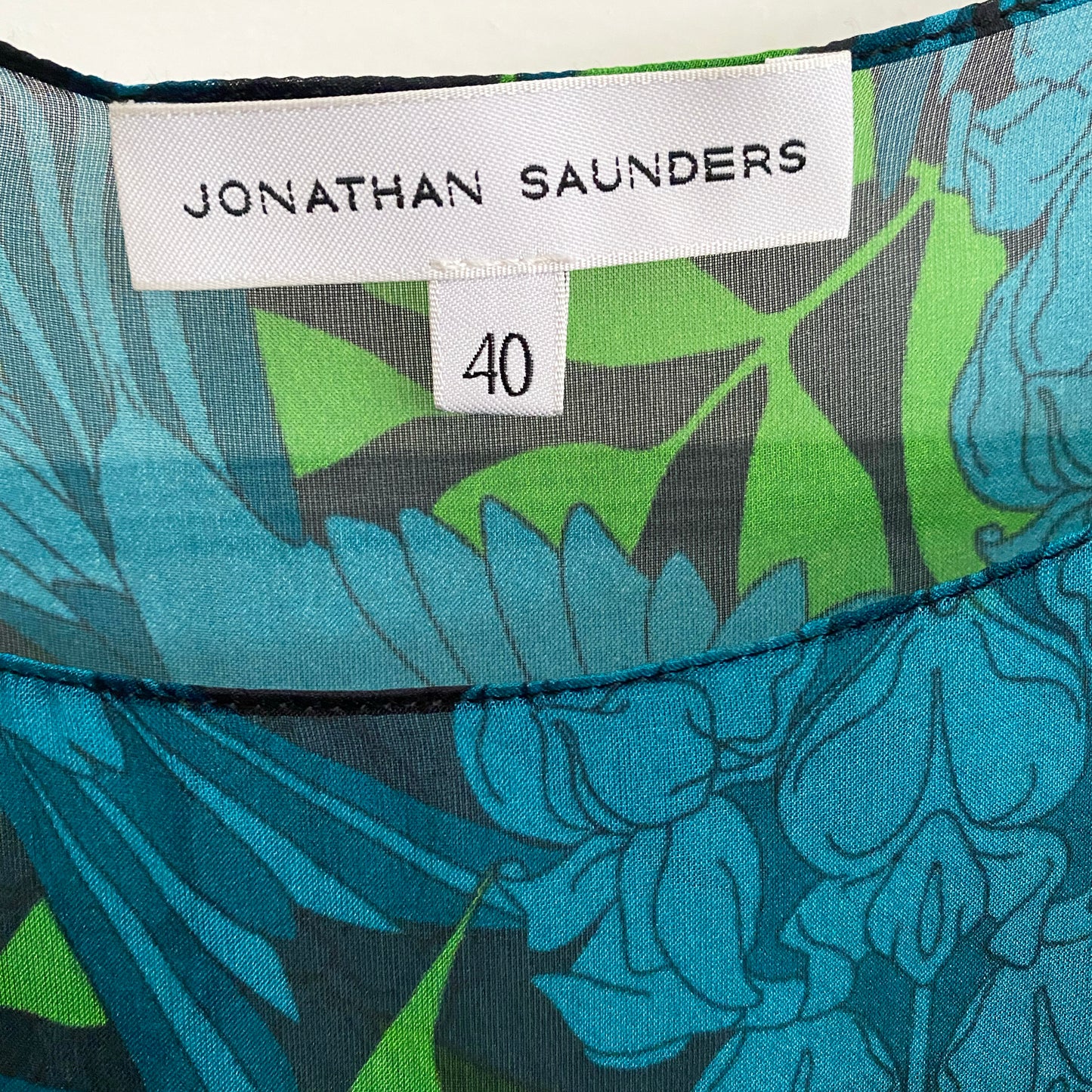 Jonathan Saunders Printed Silk Chiffon Blouse, size 40 (Fits like a size small)