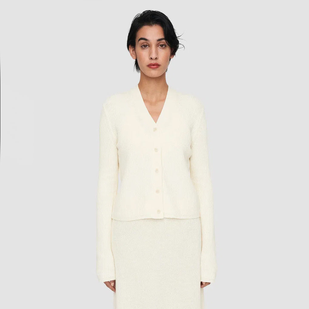 Joseph Linen Blend Cardigan in Ivory, size Small