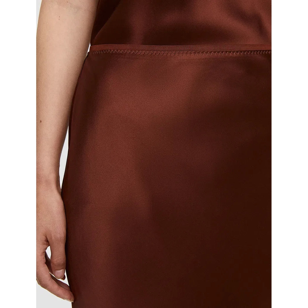 Joseph Silk Satin "Isaak" Skirt in Mahogany, size 34