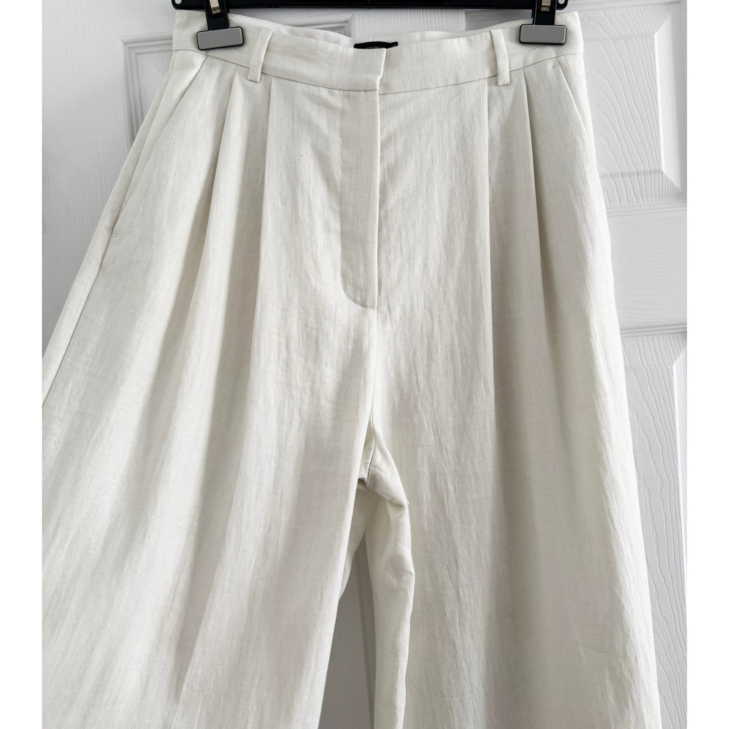 Joseph "Benton" Chintz Linen Pants in Off-White, size 38 (size 4/6)