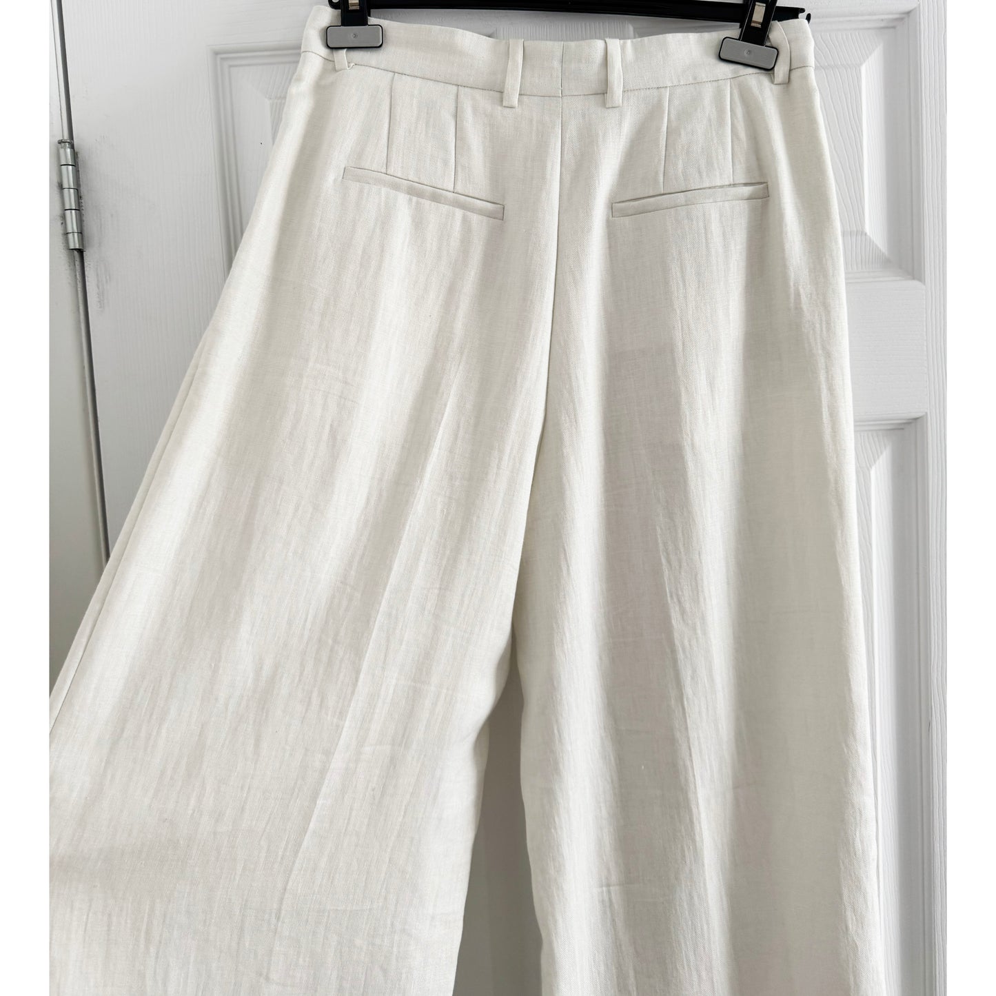 Joseph "Benton" Chintz Linen Pants in Off-White, size 38 (size 4/6)