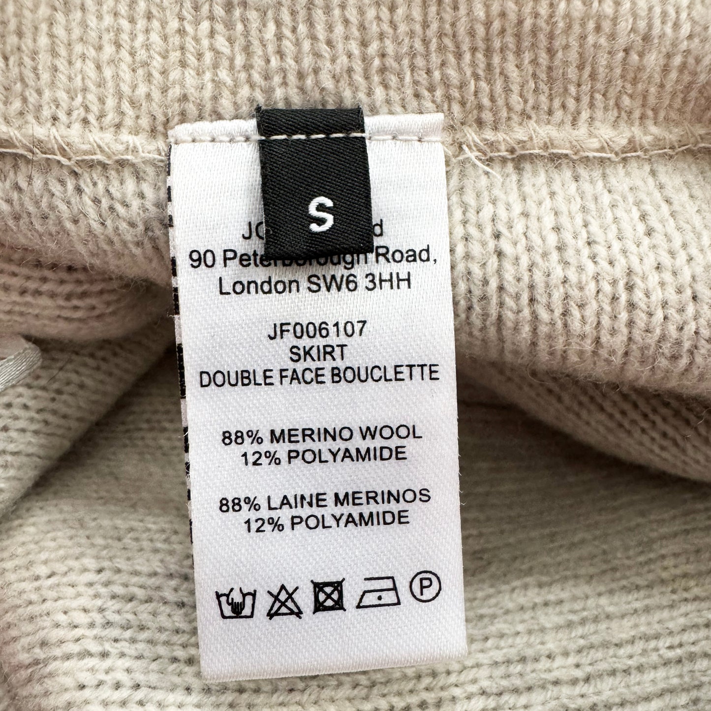 Joseph Bouclette Knit Skirt in Grey, Size Small