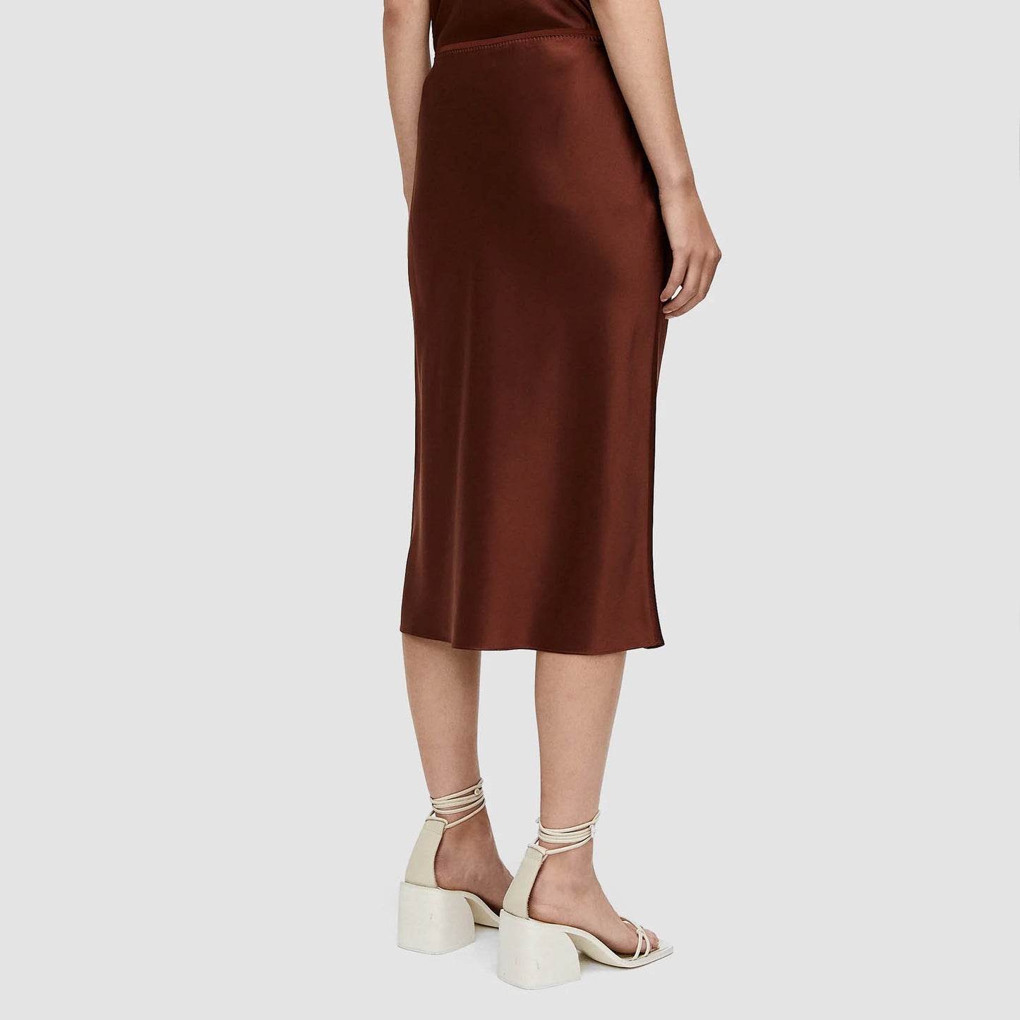 Joseph Silk Satin "Isaak" Skirt in Mahogany, size 34