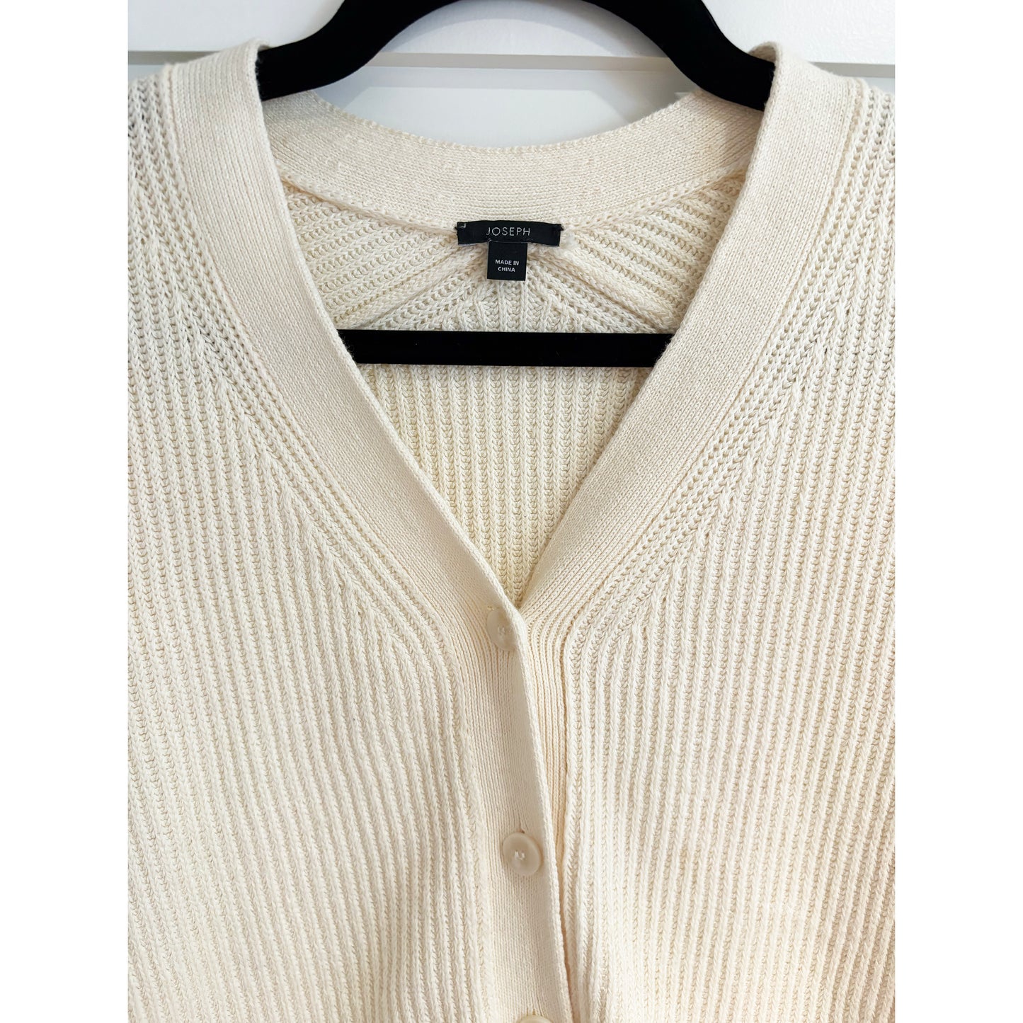 Joseph Linen Blend Cardigan in Ivory, size Small