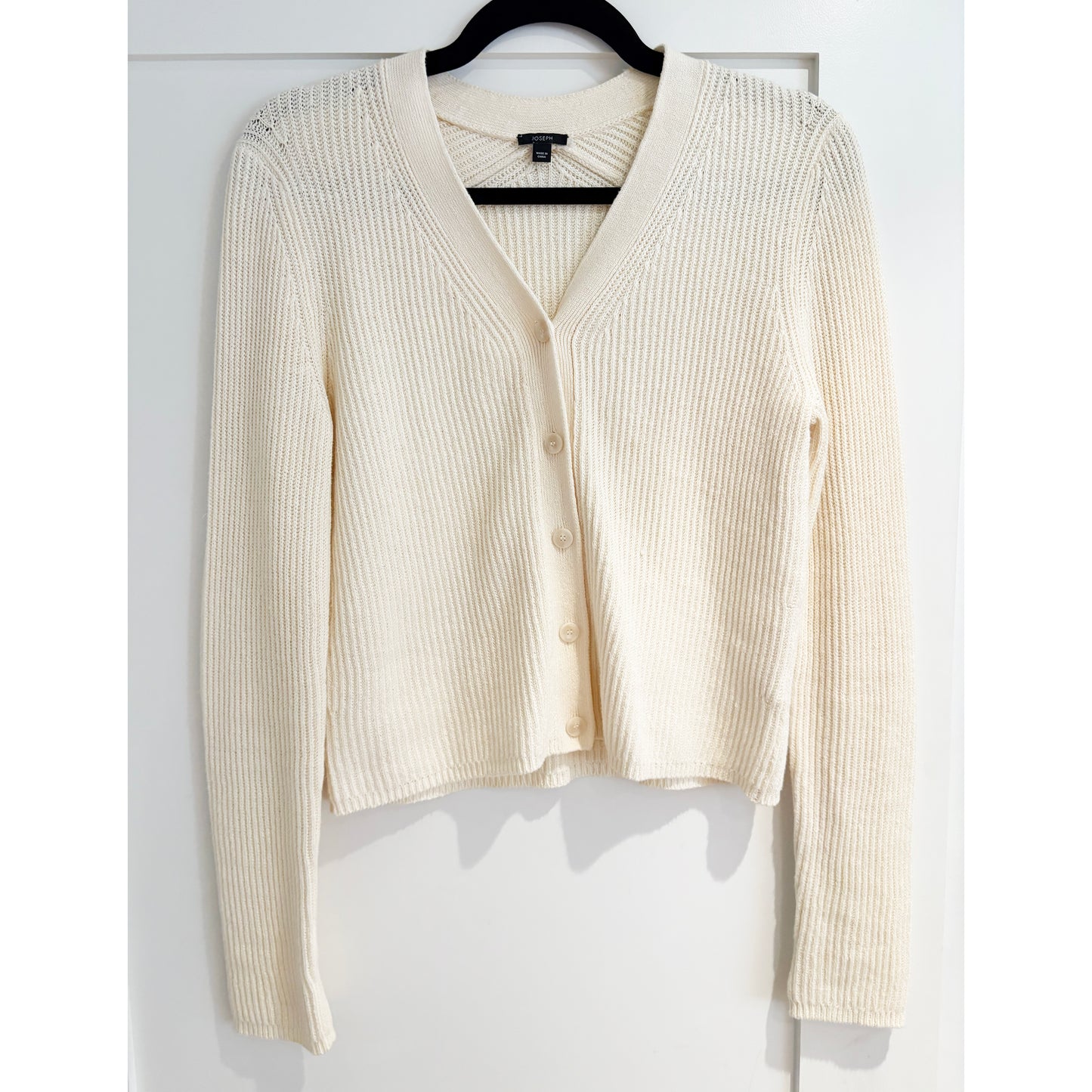 Joseph Linen Blend Cardigan in Ivory, size Small