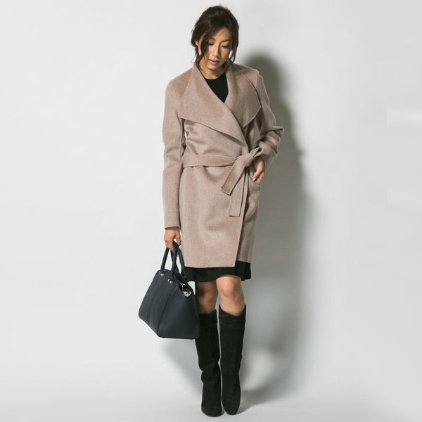 Joseph "Lisa Long" Doubleface Cashmere/Wool Coat in Taupe, size 40 (fits 6/8)