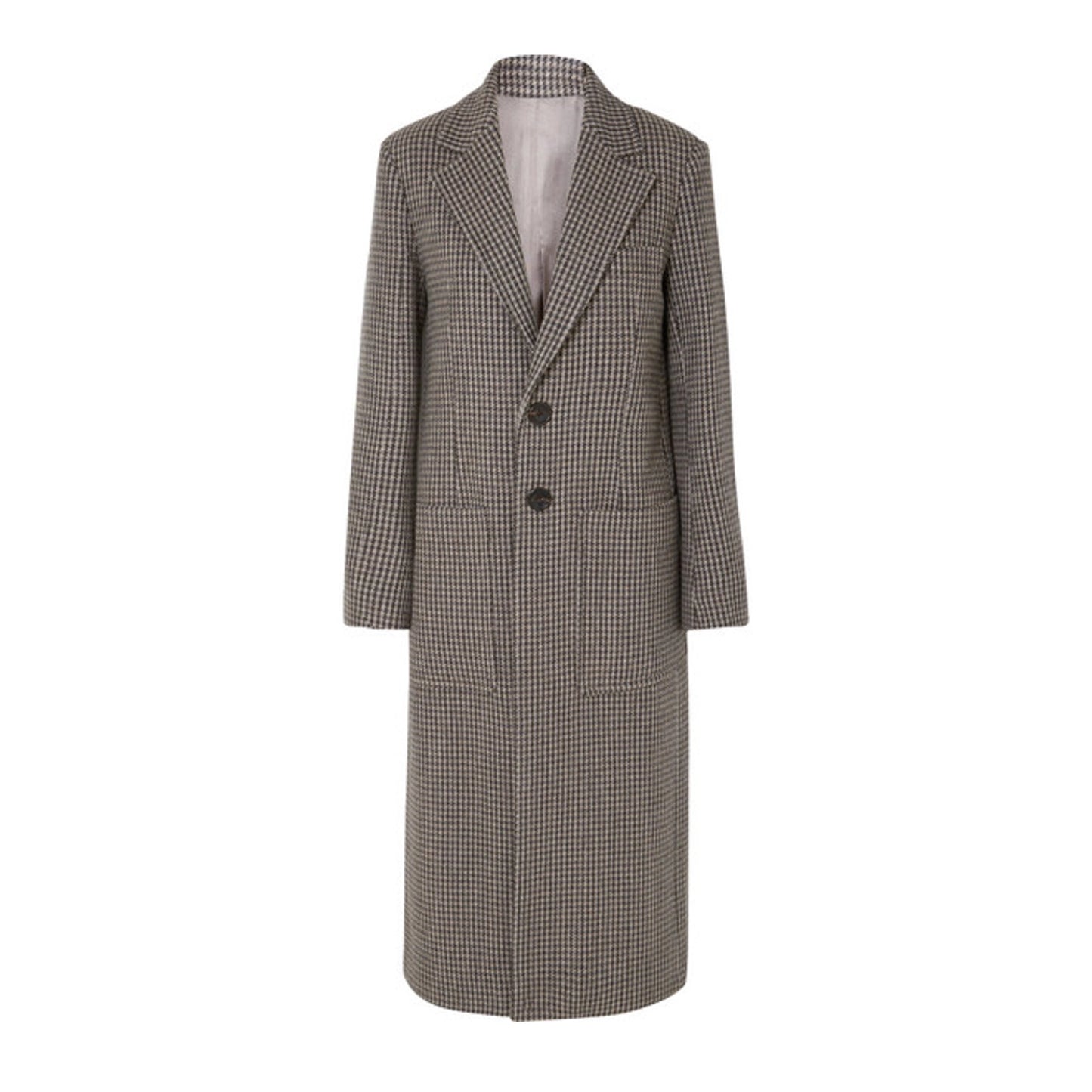 Joseph "Marko" Houndstooth Coat in Taupe/Brown/Grey, size 36