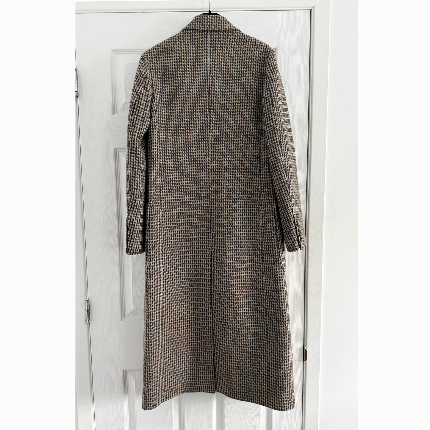 Joseph "Marko" Houndstooth Coat in Taupe/Brown/Grey, size 36