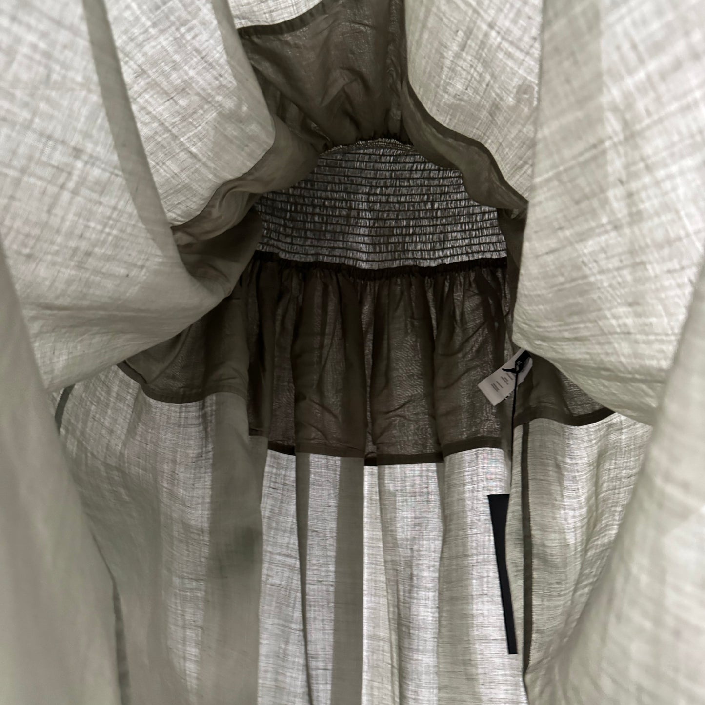 Joseph "Senzo" Smocked Waist Ramie Skirt in "Argil", size 42 (fits Medium)