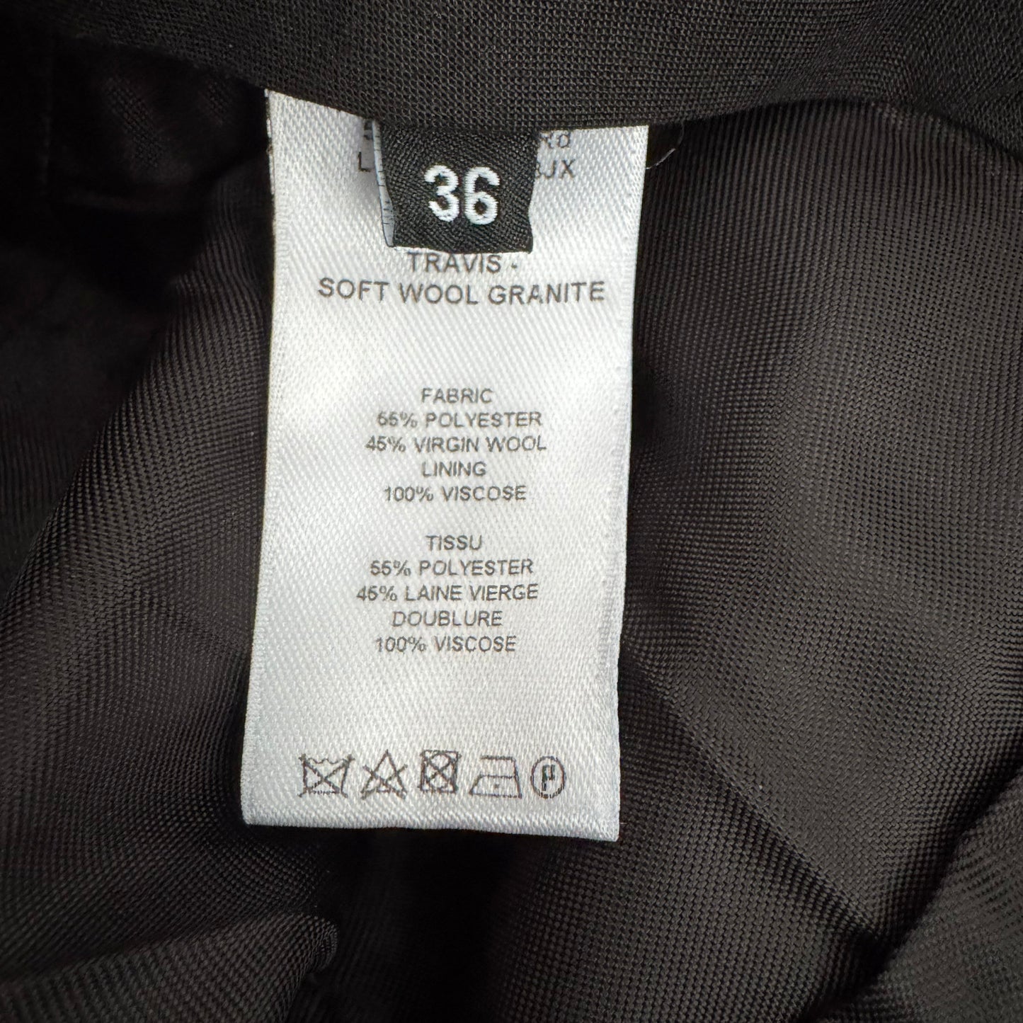 Joseph "Travis" Wool Granite Trousers in Black, size 36