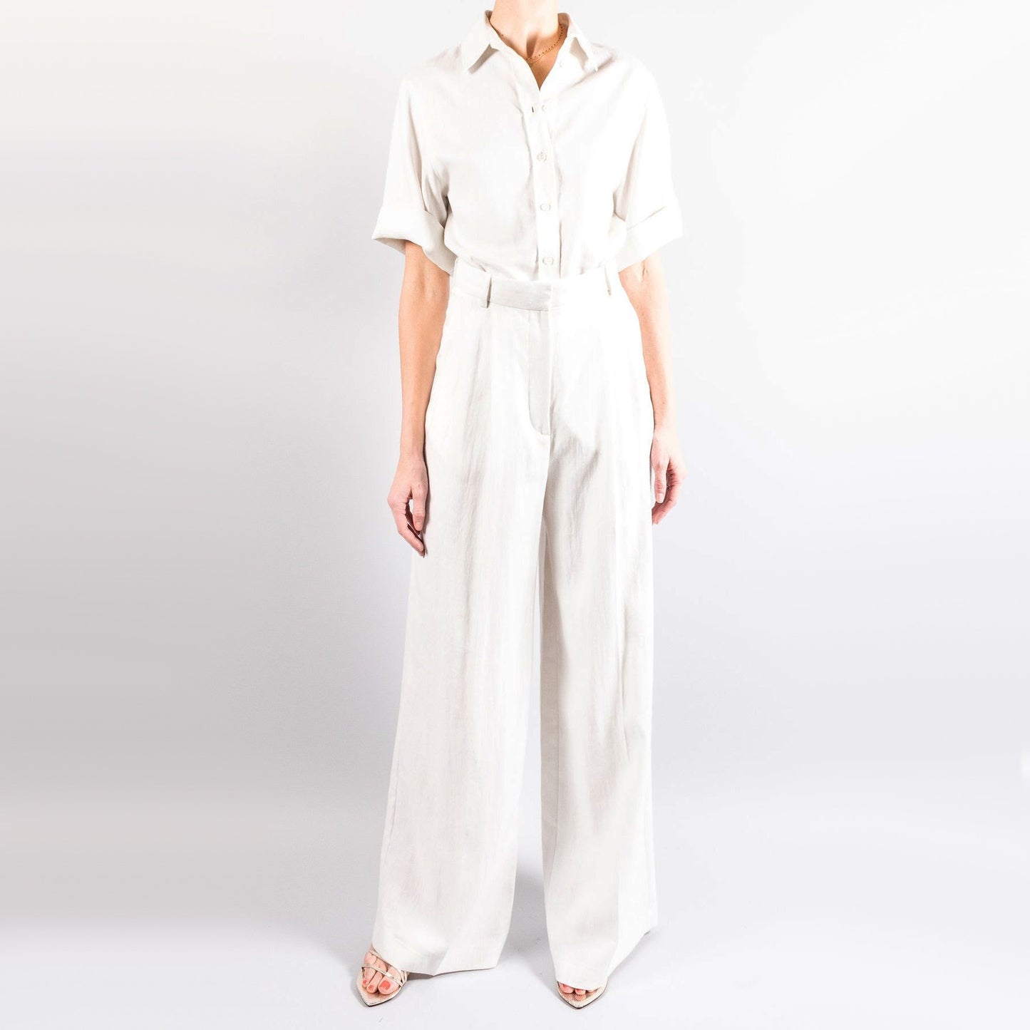 Joseph "Benton" Chintz Linen Pants in Off-White, size 38 (size 4/6)