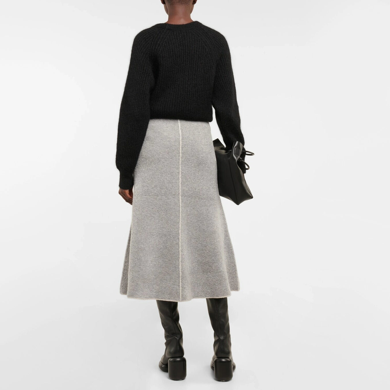 Joseph Bouclette Knit Skirt in Grey, Size Small