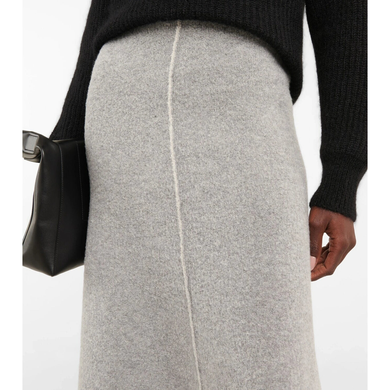 Joseph Bouclette Knit Skirt in Grey, Size Small