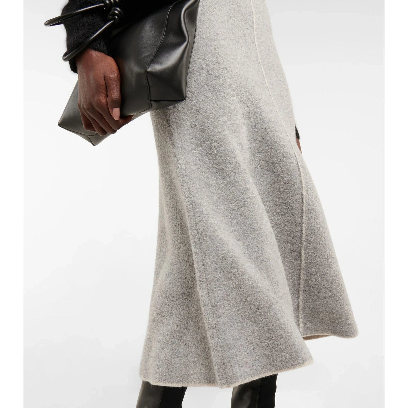 Joseph Bouclette Knit Skirt in Grey, Size Small