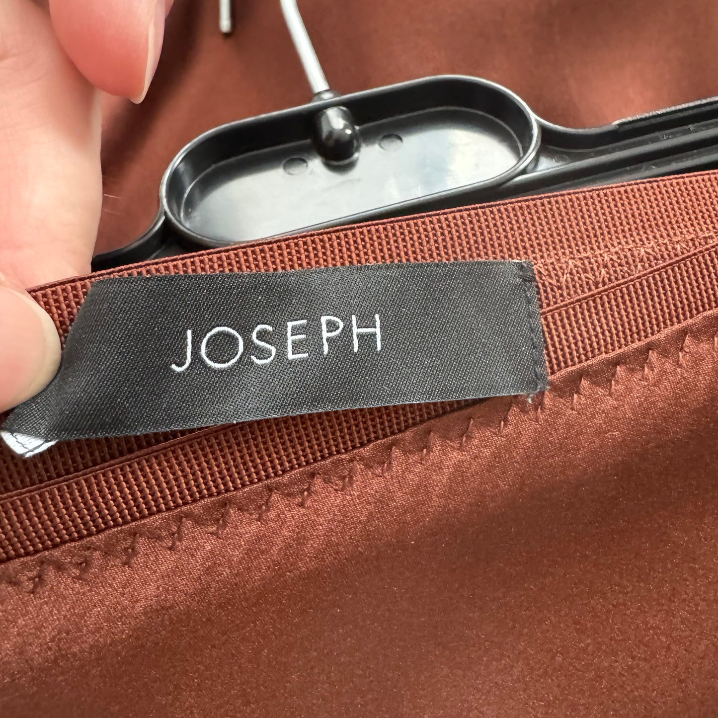 Joseph Silk Satin "Isaak" Skirt in Mahogany, size 34