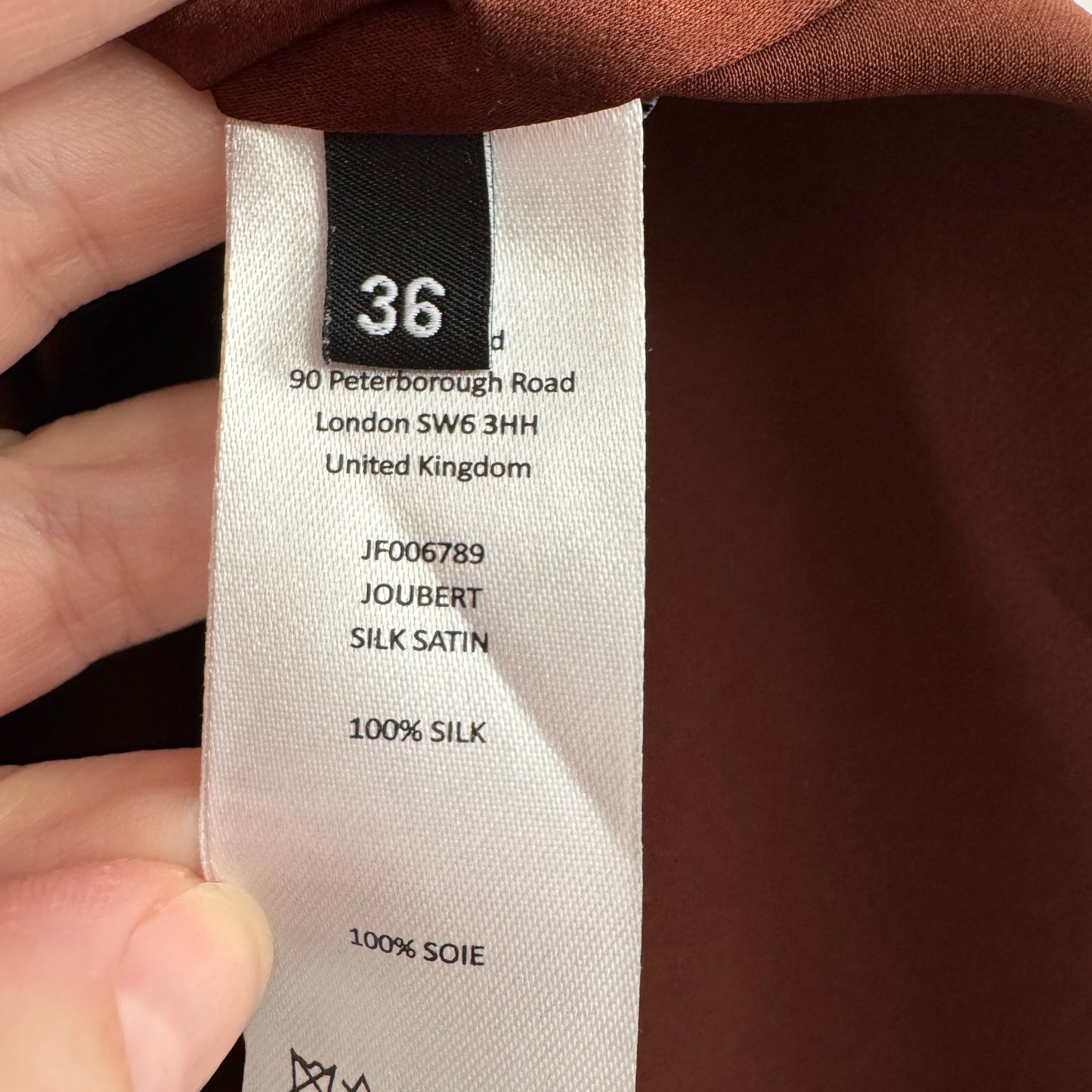 Joseph Silk Satin "Joubert" Blazer in Mahogany, size 36 (Fits like 2/4)