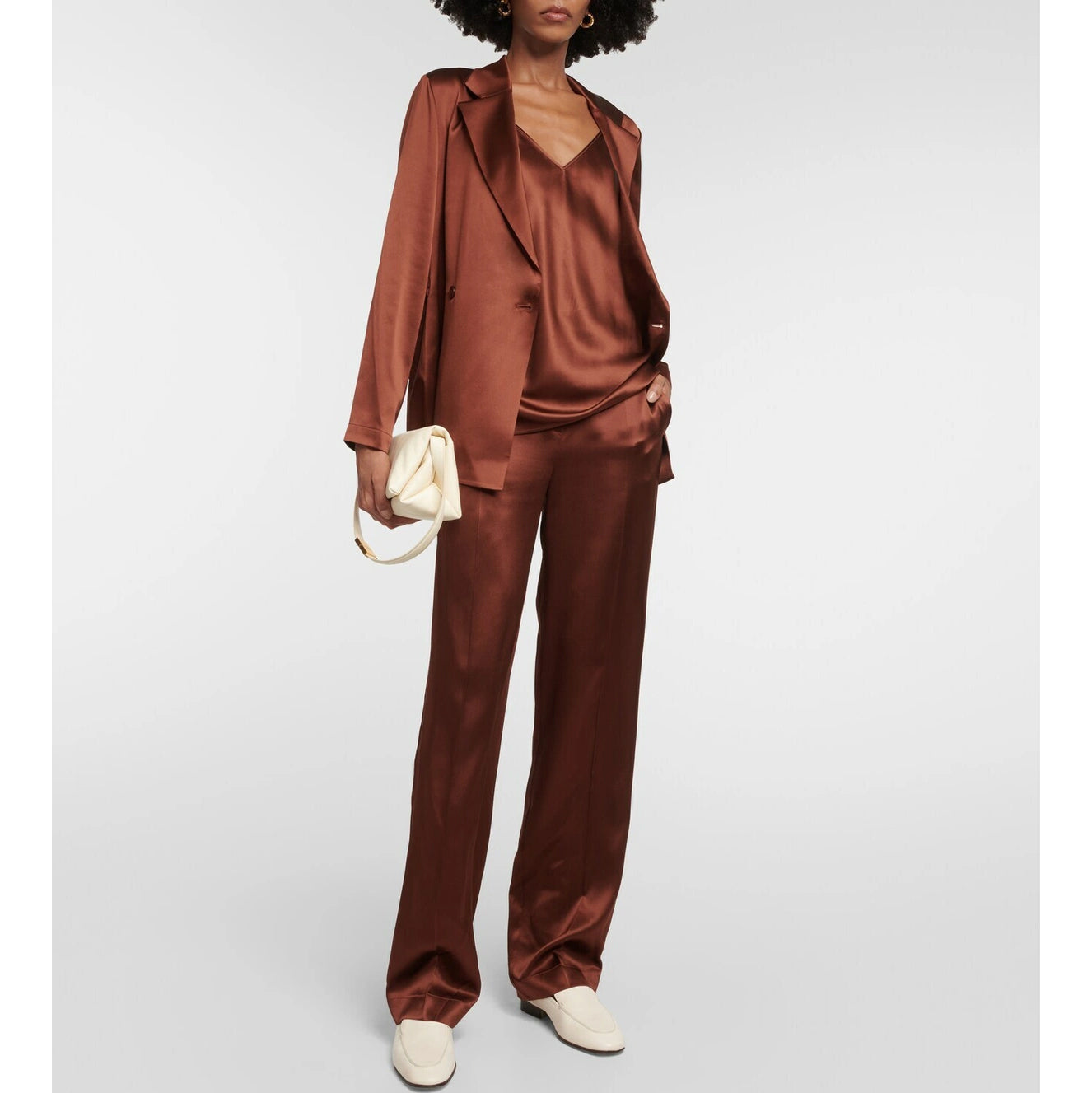 Joseph Silk Satin "Joubert" Blazer in Mahogany, size 36 (Fits like 2/4)