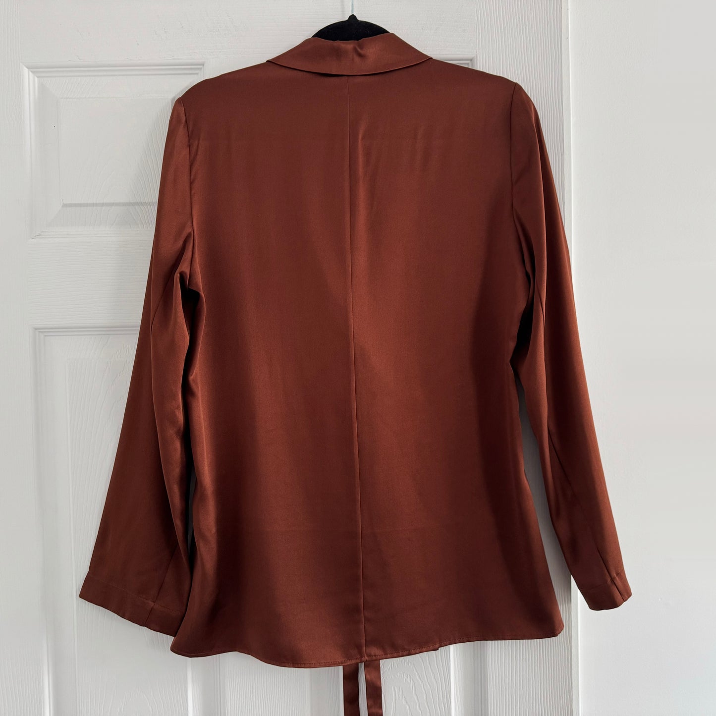 Joseph Silk Satin "Joubert" Blazer in Mahogany, size 36 (Fits like 2/4)