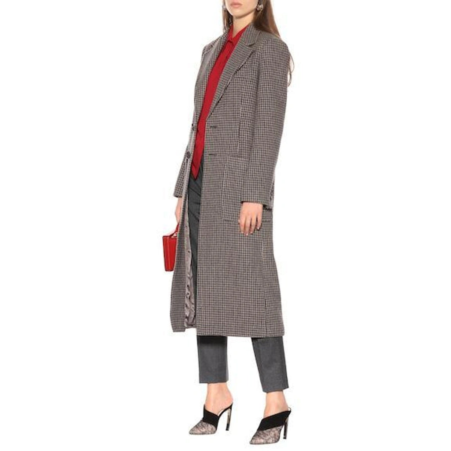 Joseph "Marko" Houndstooth Coat in Taupe/Brown/Grey, size 36