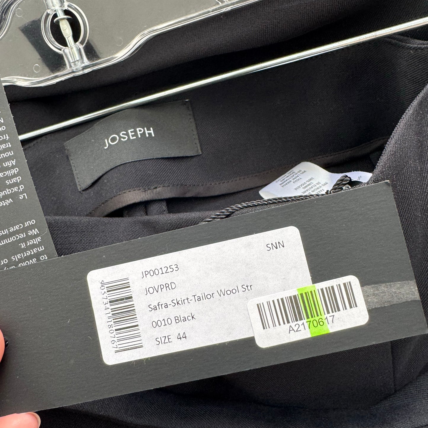 Joseph "Safra" Black A-Line Skirt, size 44