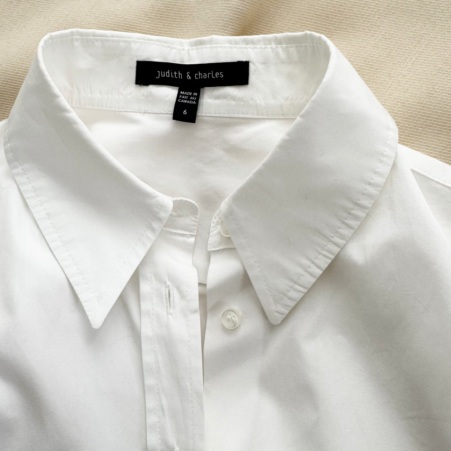 Judith & Charles White Poplin Shirt, size 6