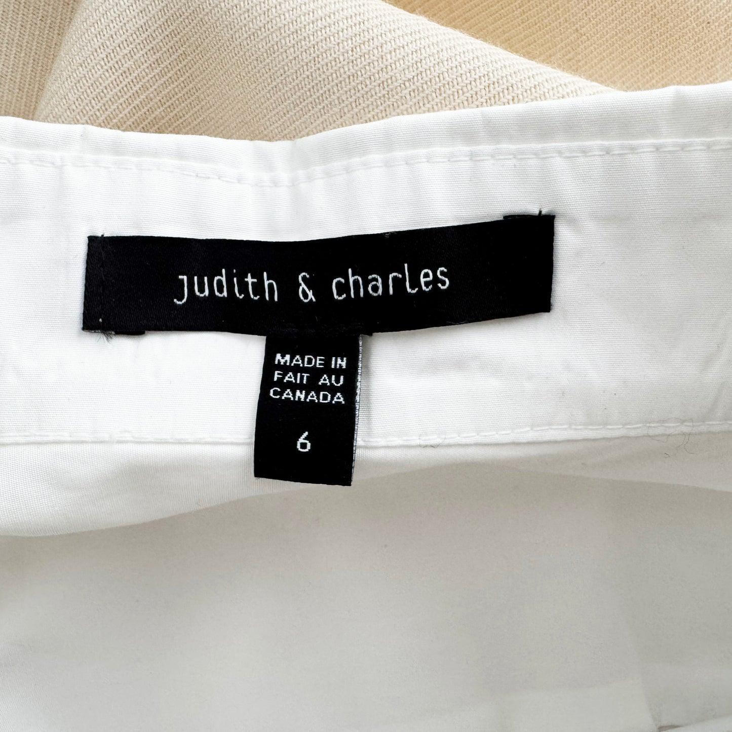 Judith & Charles White Poplin Shirt, size 6