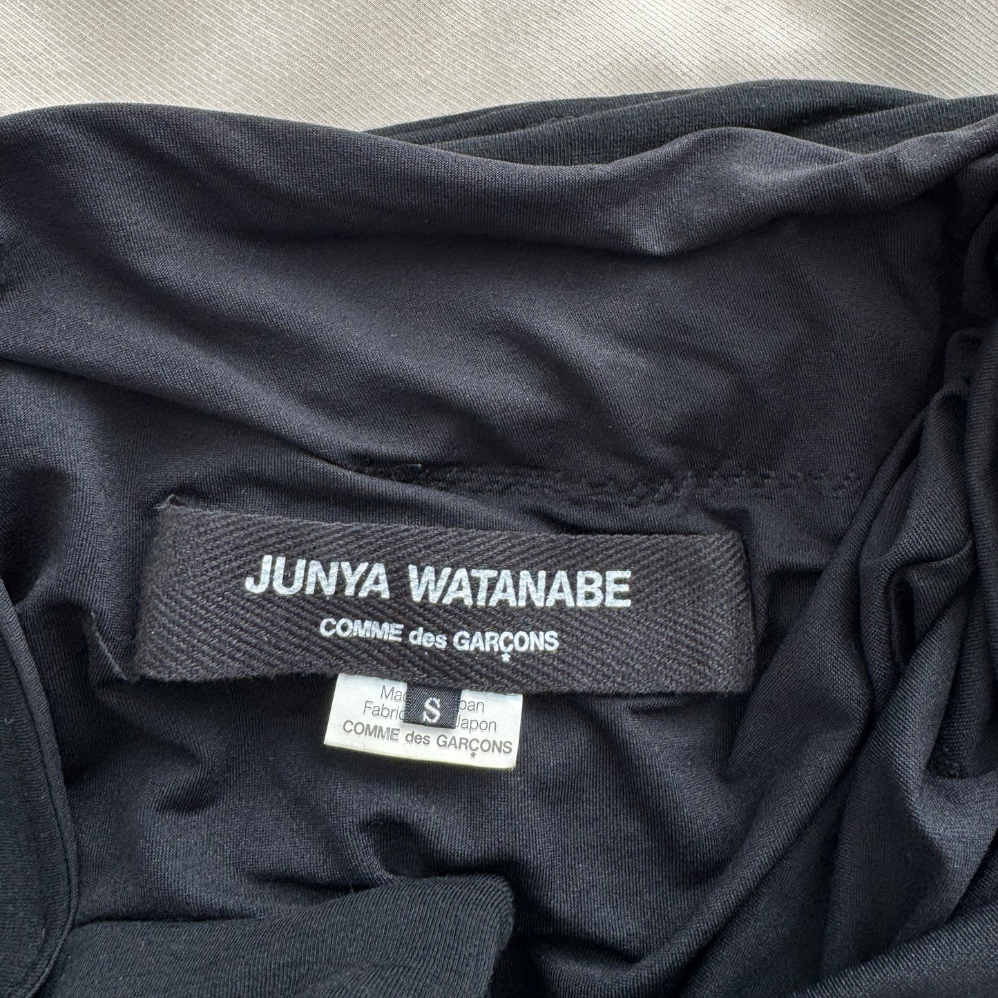 Junya Watanabe Asymmetrical Gathered Front Cardigan/Jacket in Black, size Small