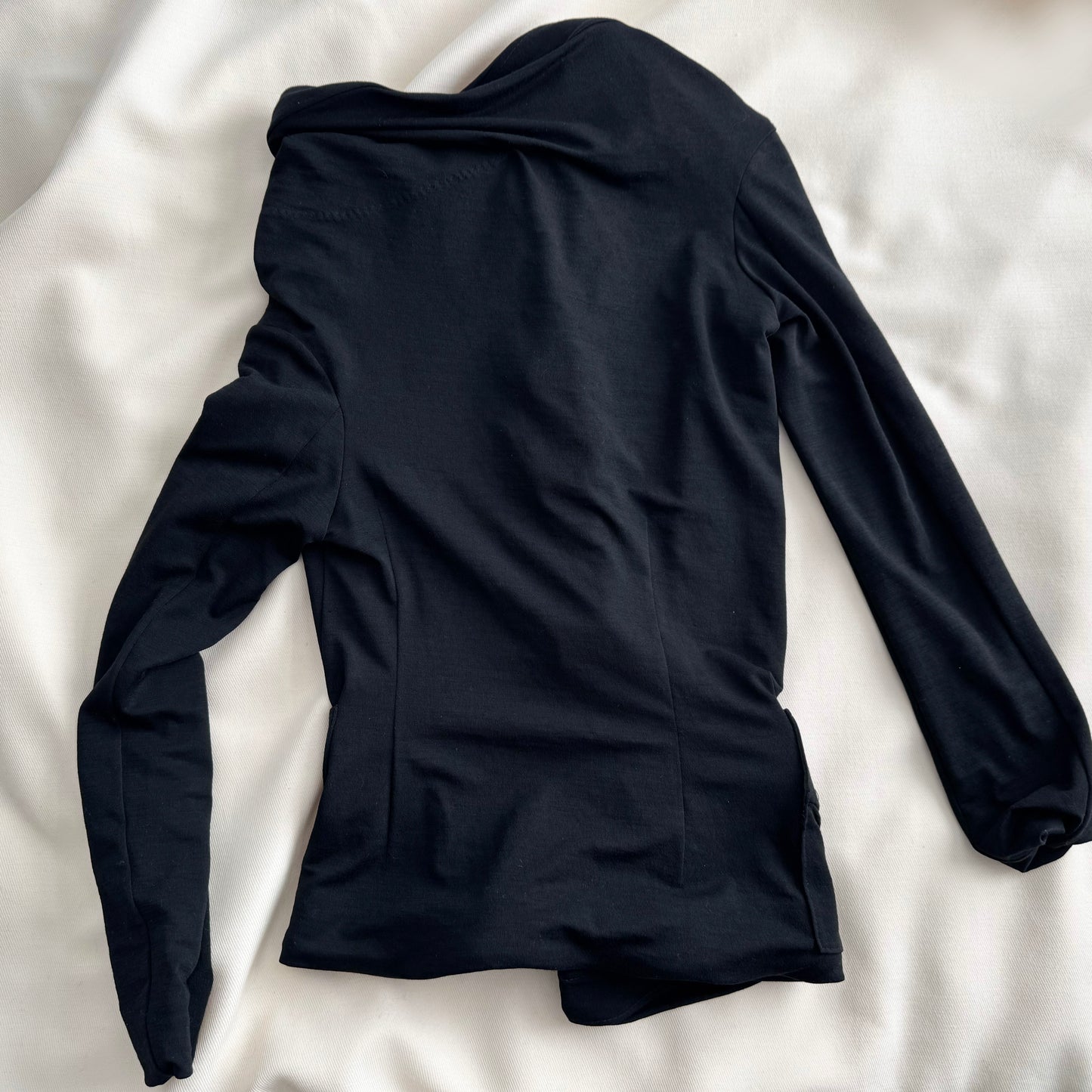 Junya Watanabe Asymmetrical Gathered Front Cardigan/Jacket in Black, size Small