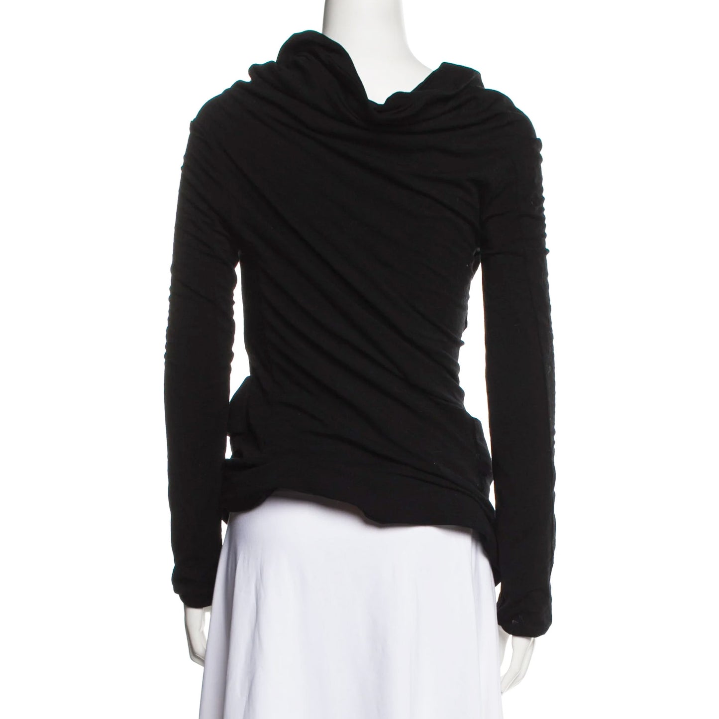 Junya Watanabe Asymmetrical Gathered Front Cardigan/Jacket in Black, size Small