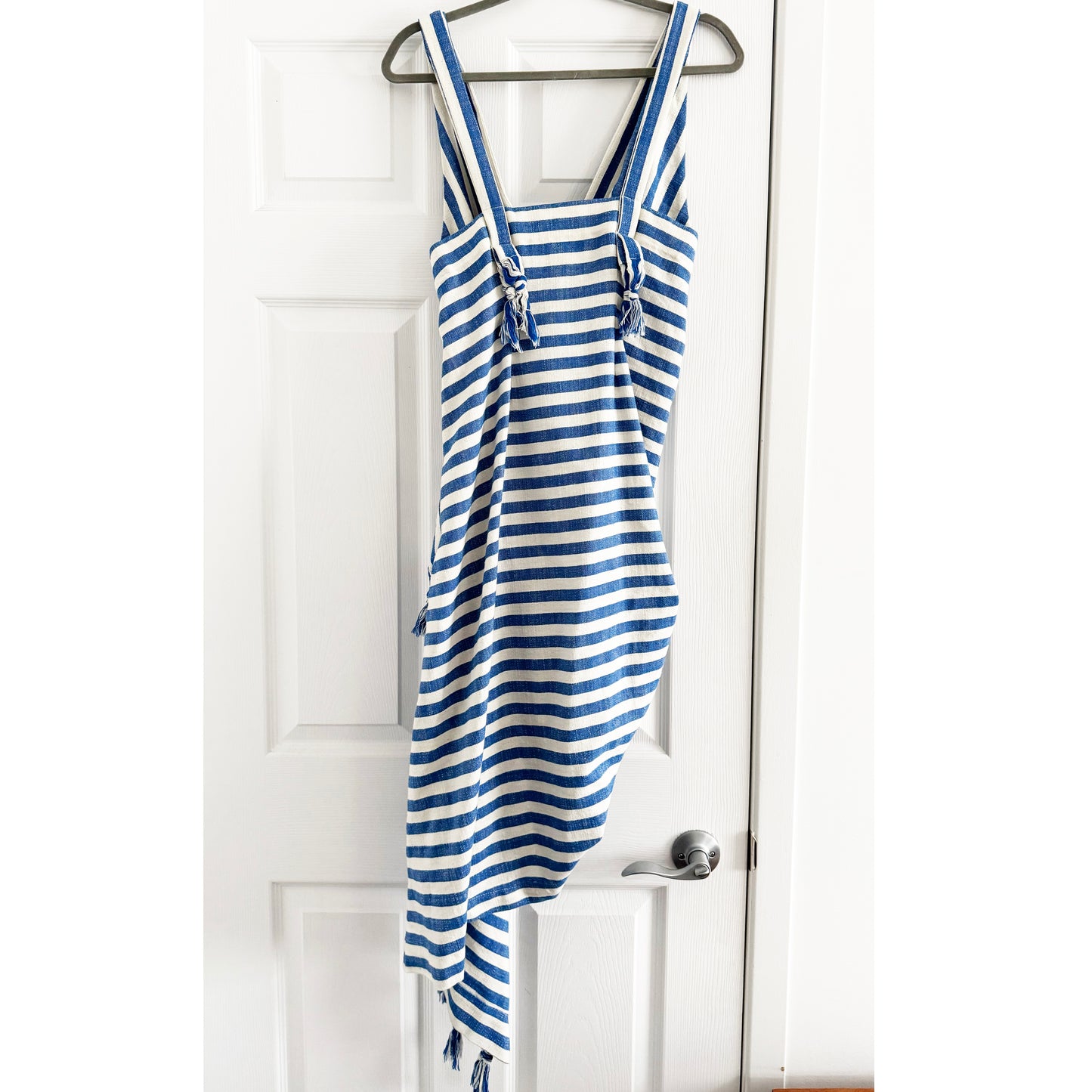 Just Bee Queen "Tulum" Striped Dress in Blue, size Small