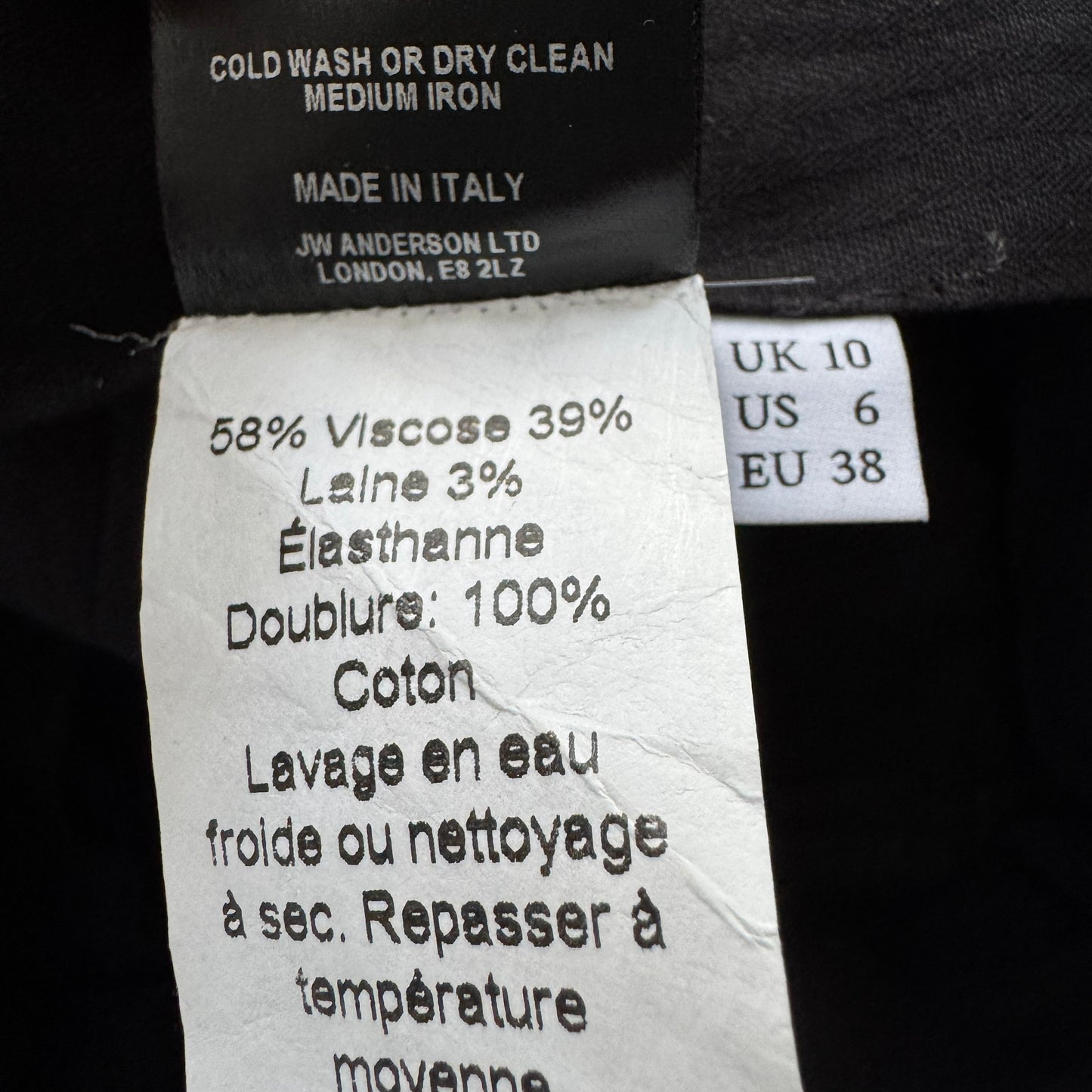 J.W. Anderson crossover Bermuda Shorts in Black, size 6 (fits size 4