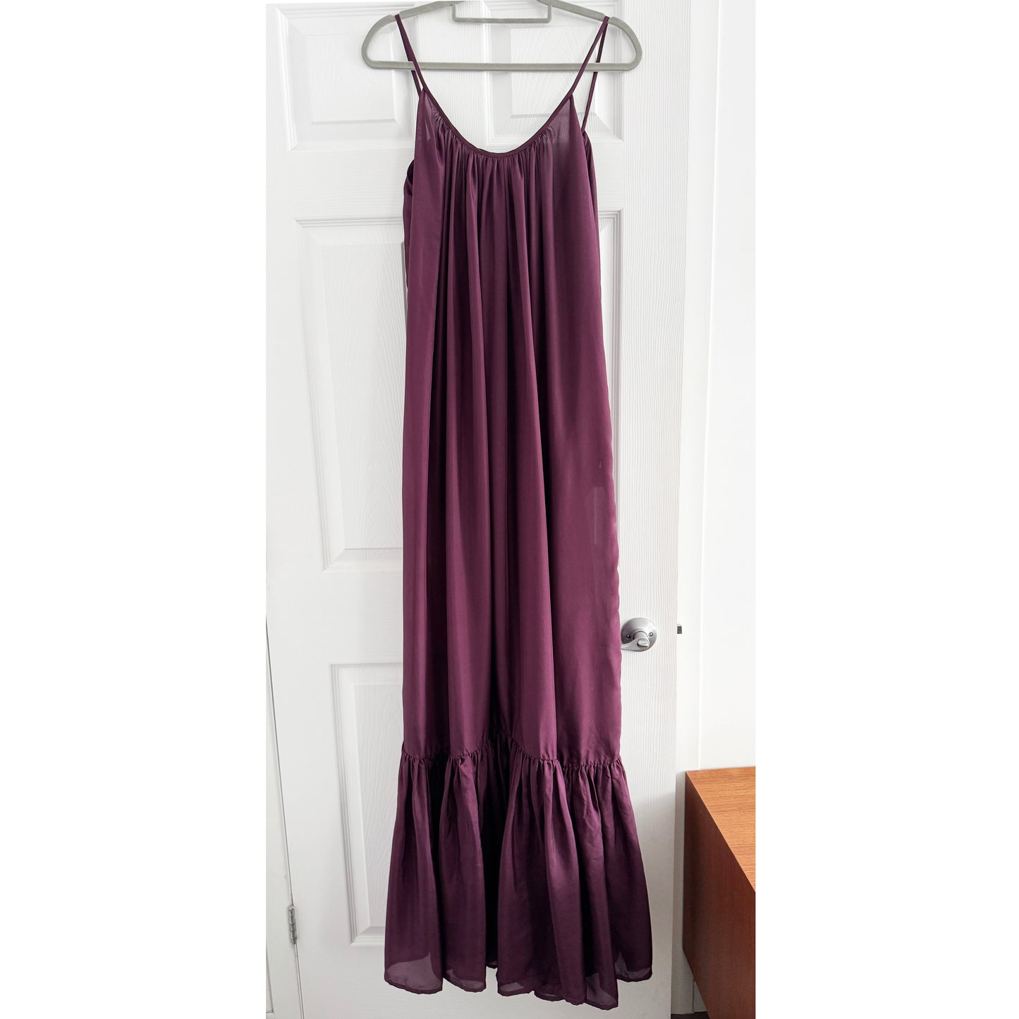 Kalita "Brigitte" Silk Maxi Dress in Purple, size M/L