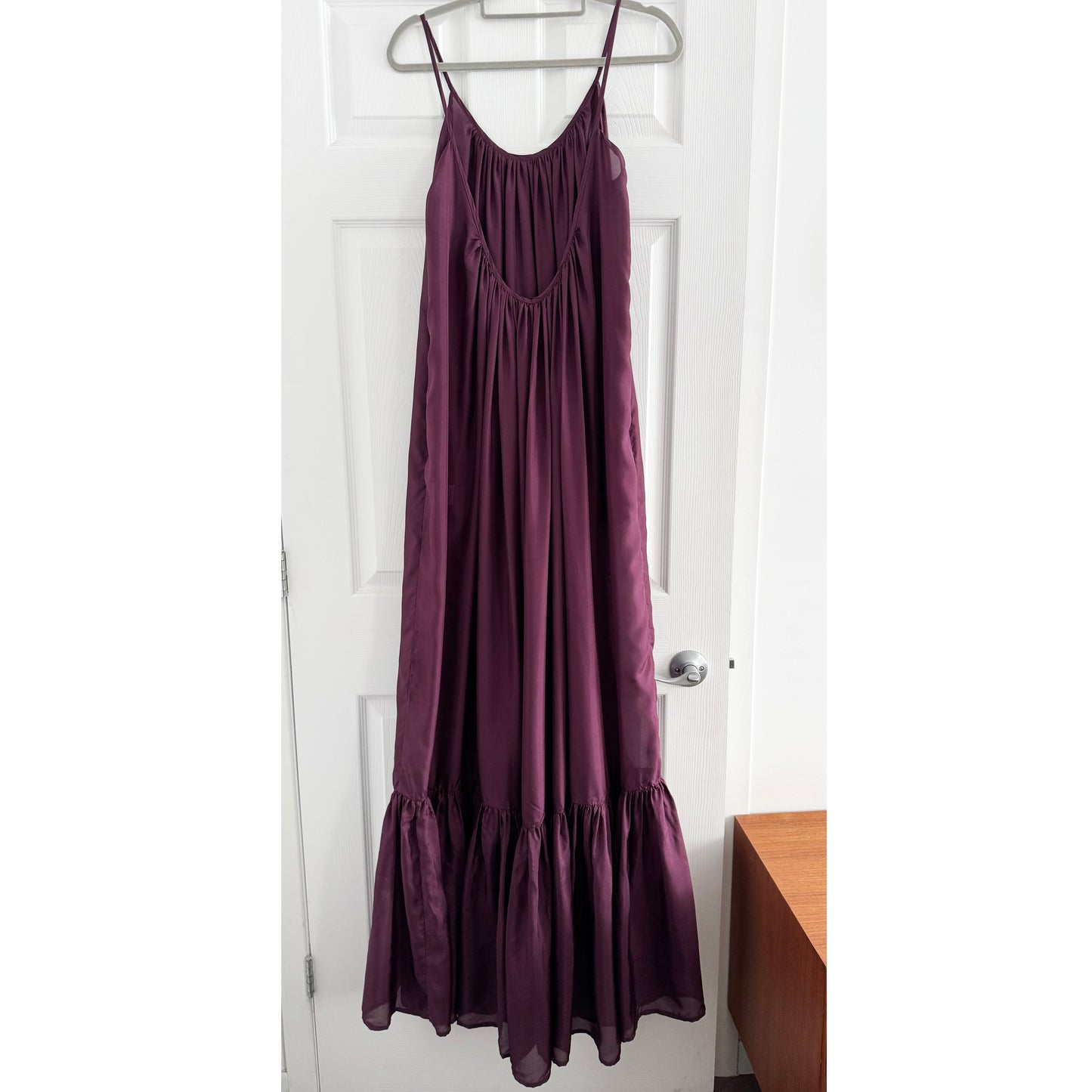 Kalita "Brigitte" Silk Maxi Dress in Purple, size M/L
