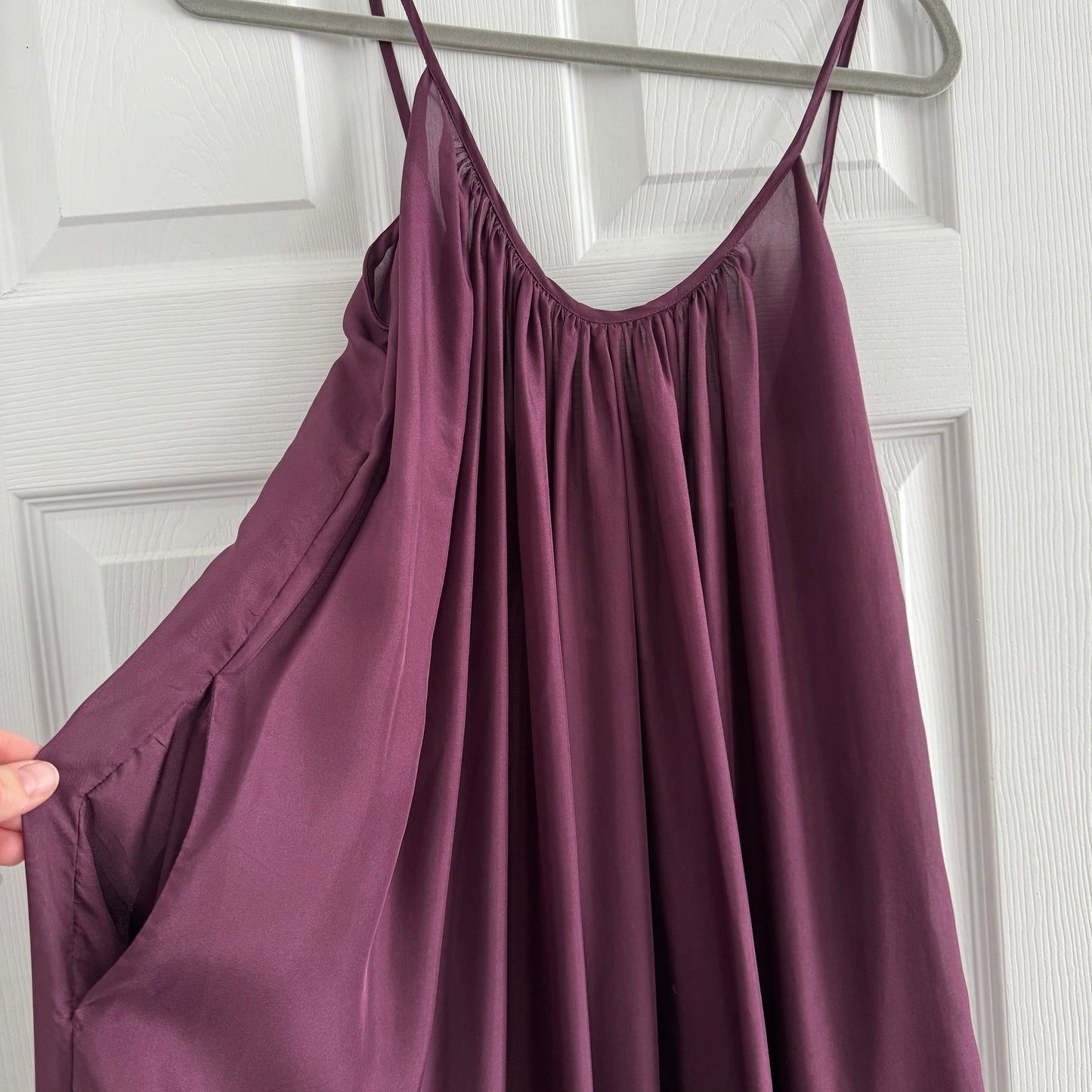 Kalita "Brigitte" Silk Maxi Dress in Purple, size M/L