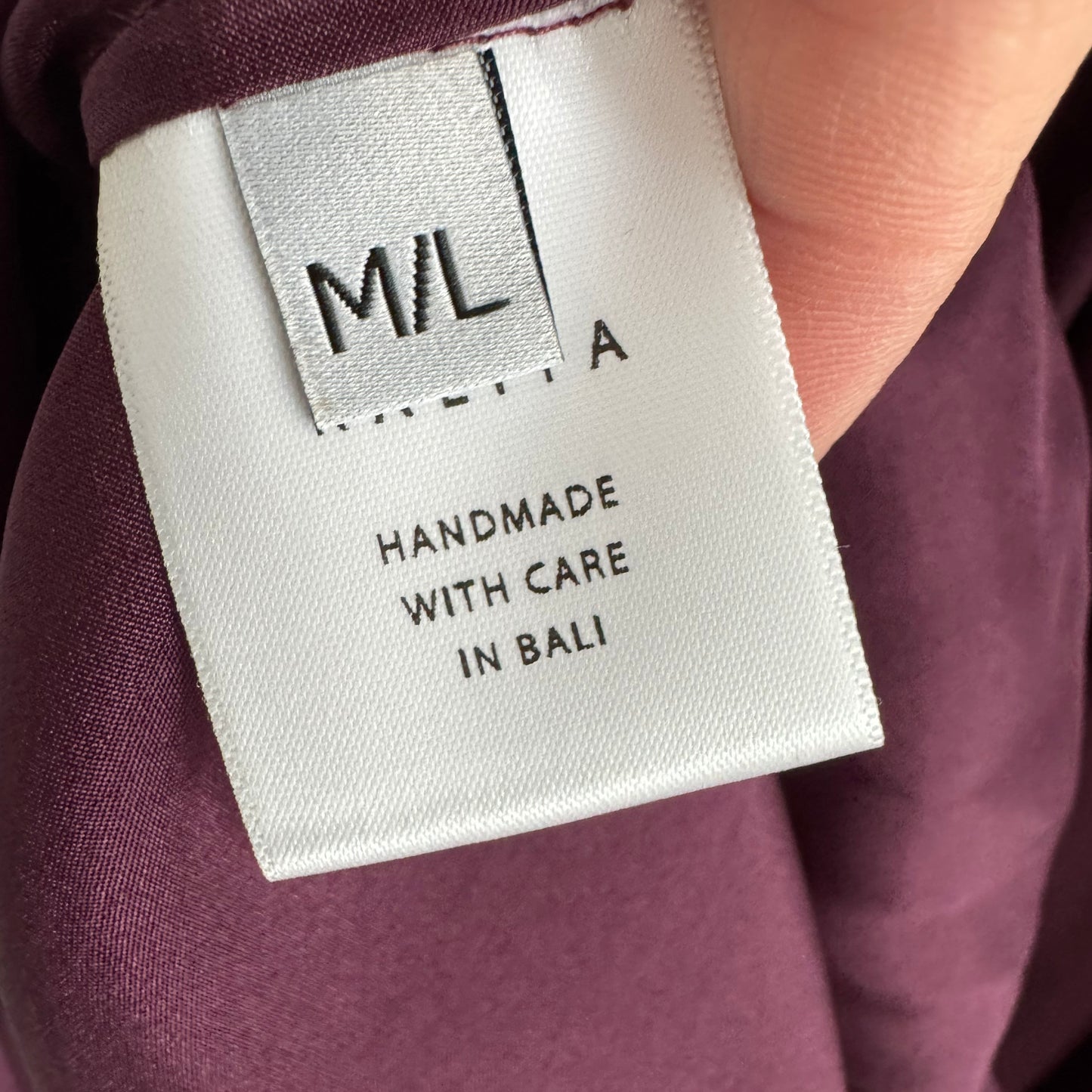 Kalita "Brigitte" Silk Maxi Dress in Purple, size M/L