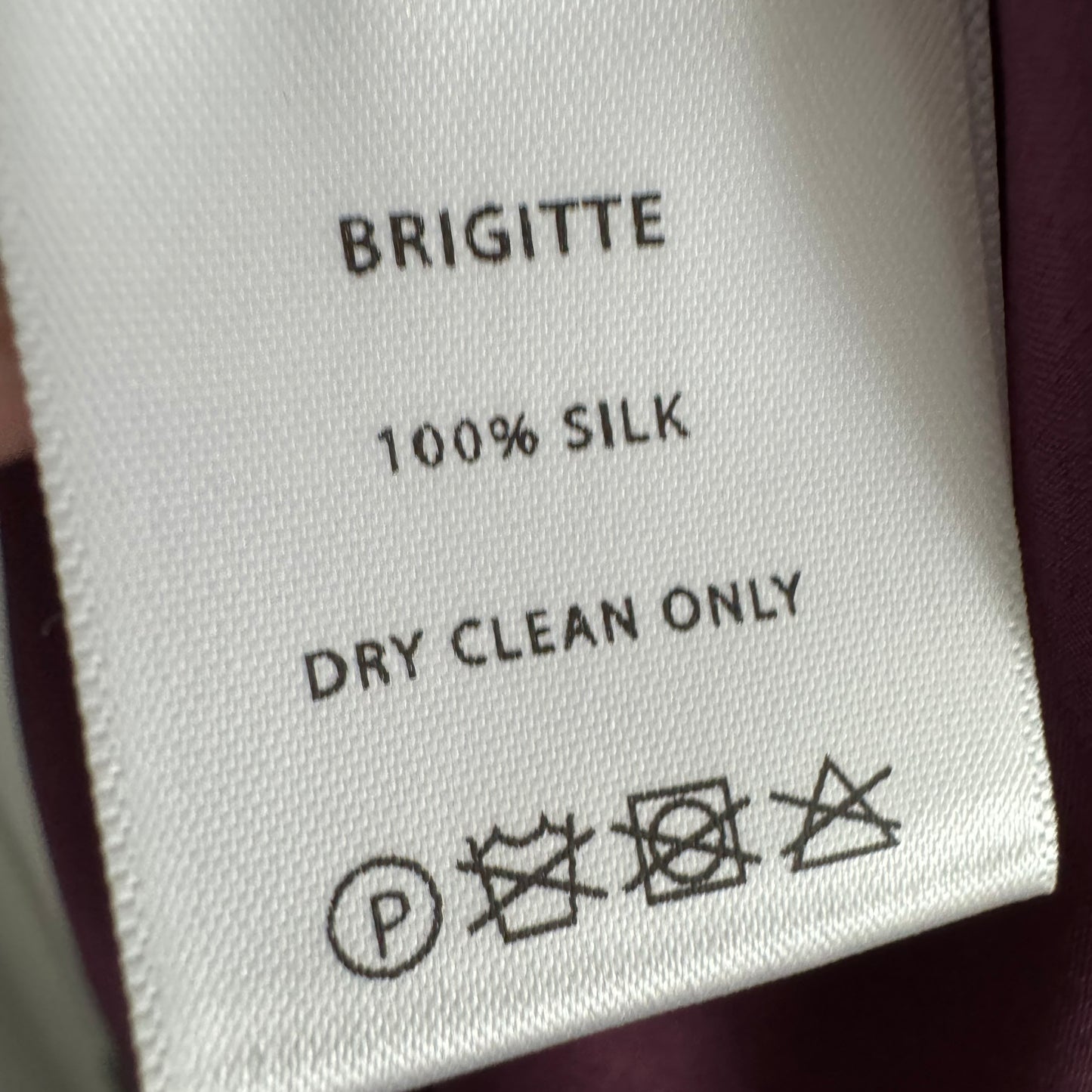 Kalita "Brigitte" Silk Maxi Dress in Purple, size M/L