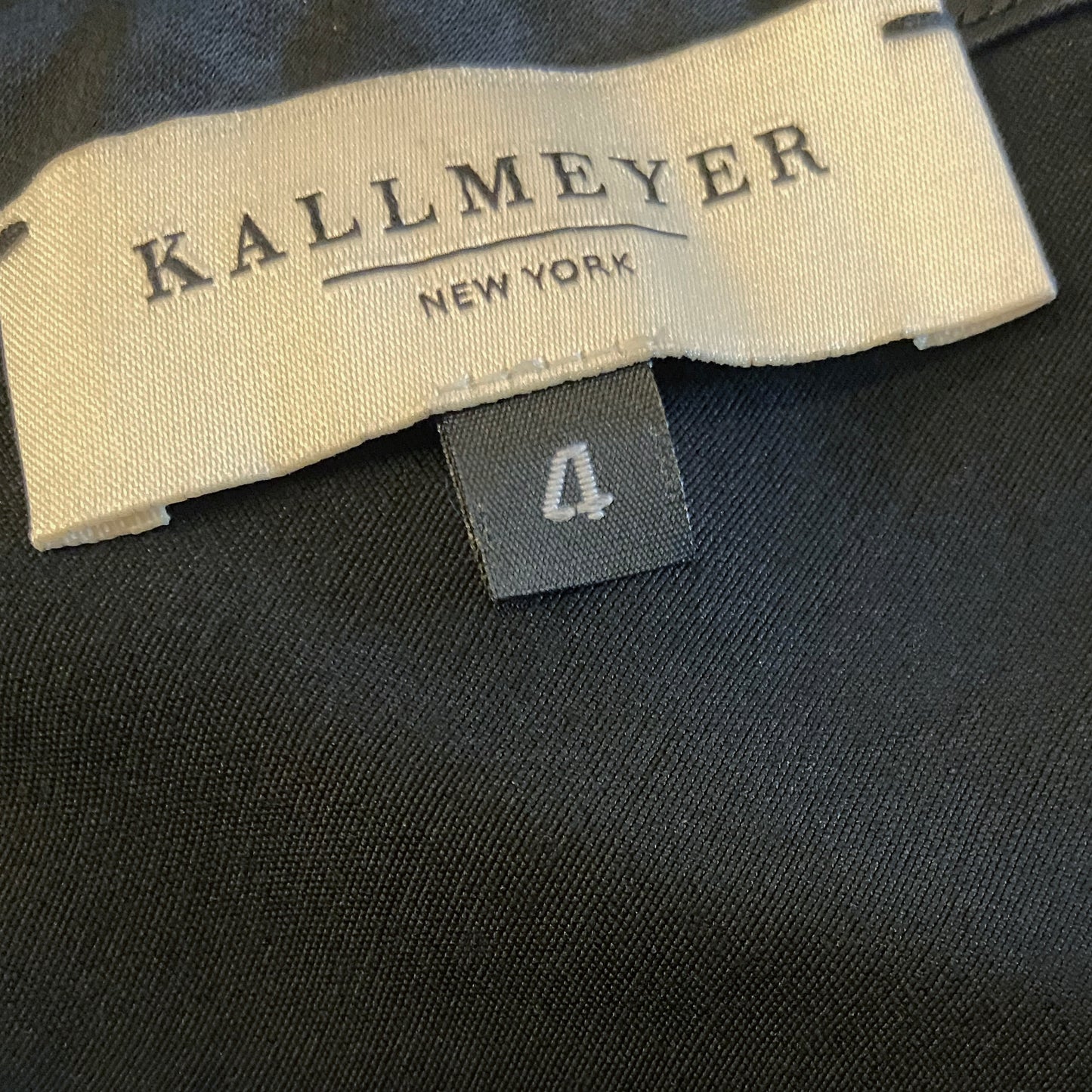 Kallmeyer Satin Bias Drawstring Dress in Black, size 4
