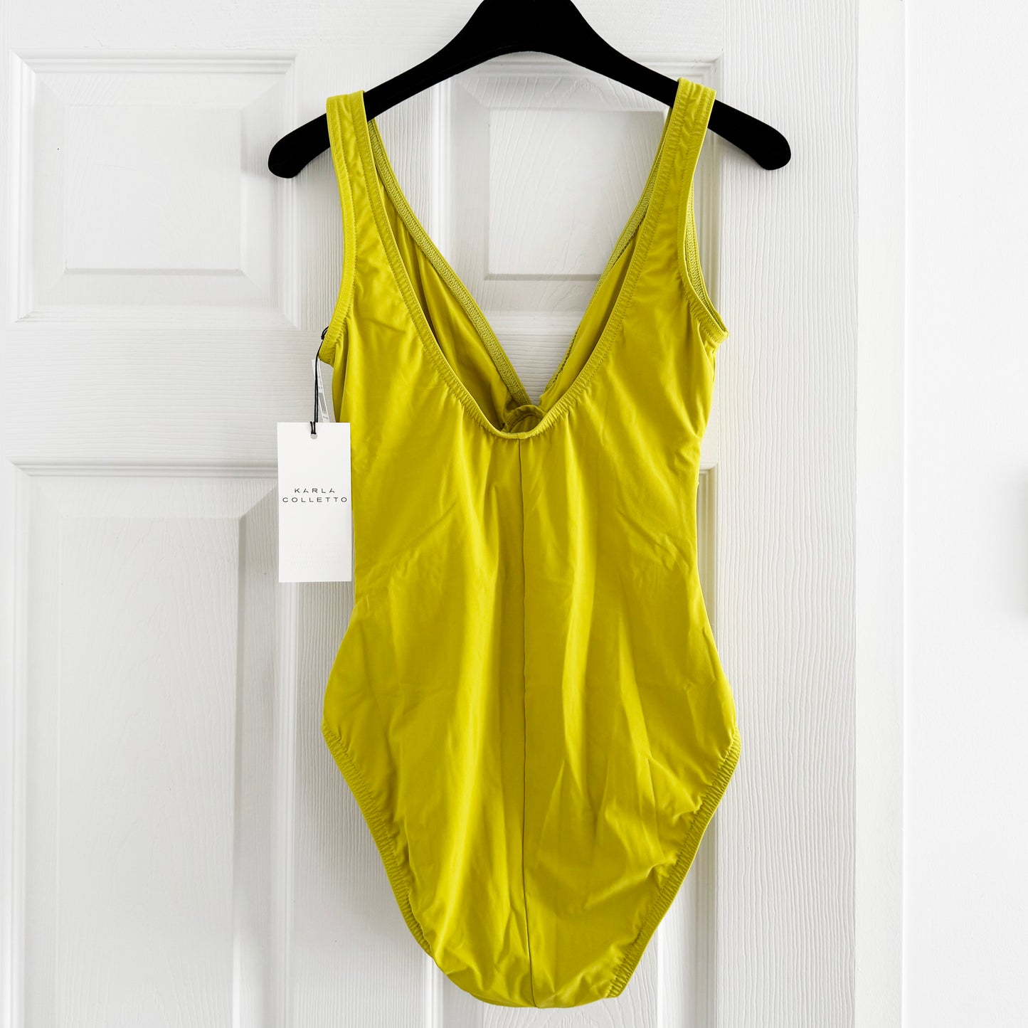 Karla Colletto V-neck One Piece Swimsuit in Citrus, size 8UK (Size Small)