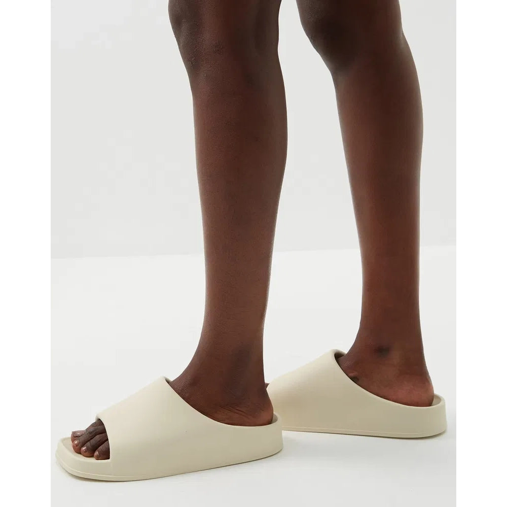 Khaite "Brighton" Rubber Slides in Ivory, size 39